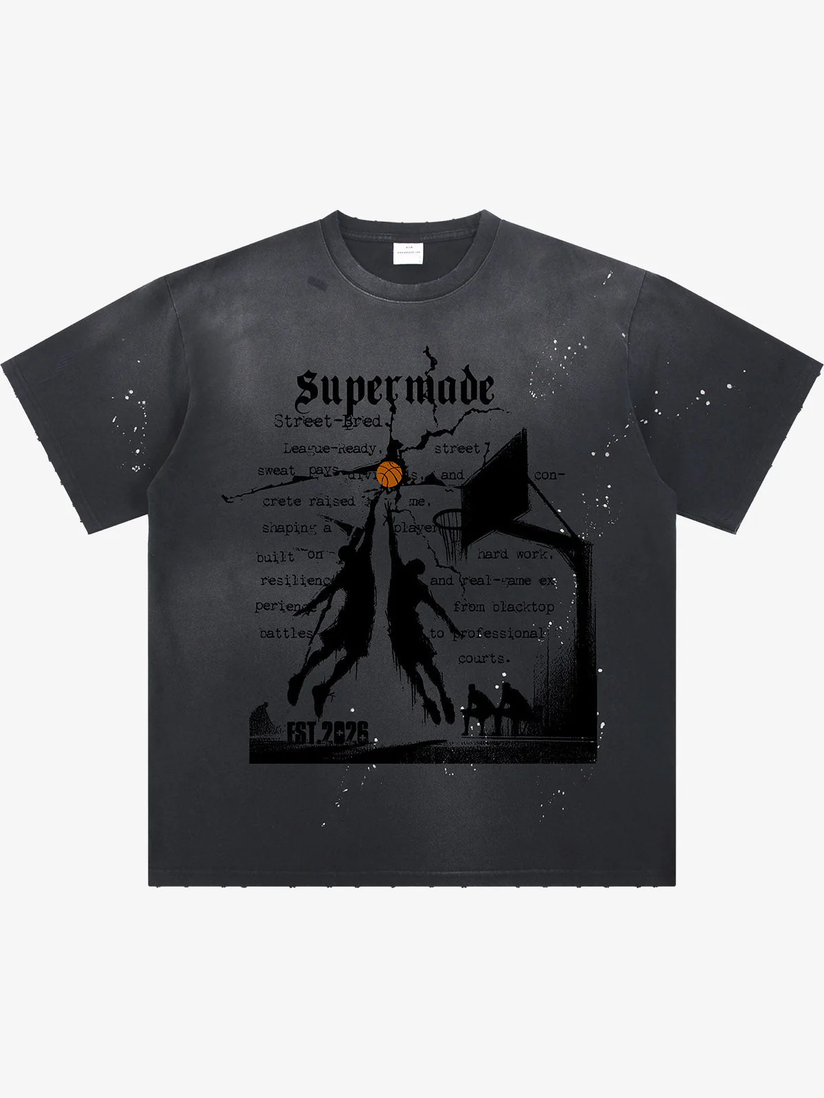Supermade Basketball Illustration Street Graphic T-Shirt - Image 7