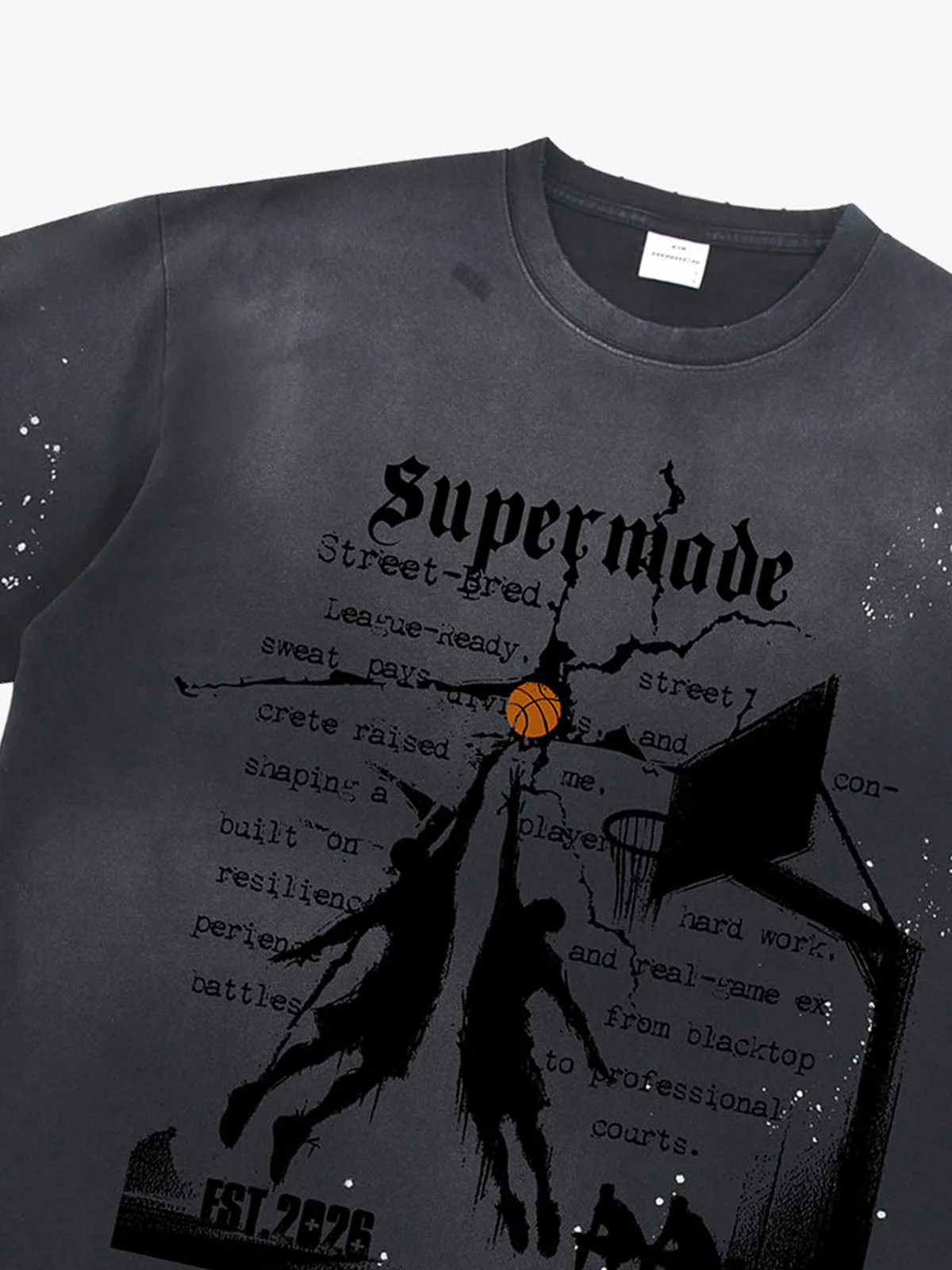 Supermade Basketball Illustration Street Graphic T-Shirt - Image 9
