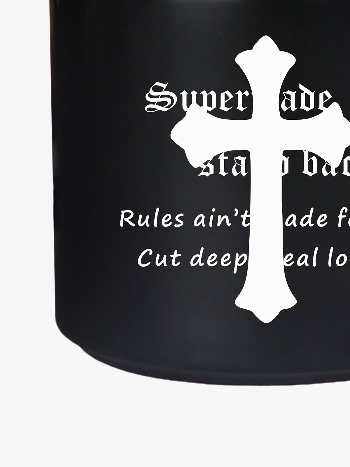 Supermade Black Gothic Cross Pattern Mug - Image 4