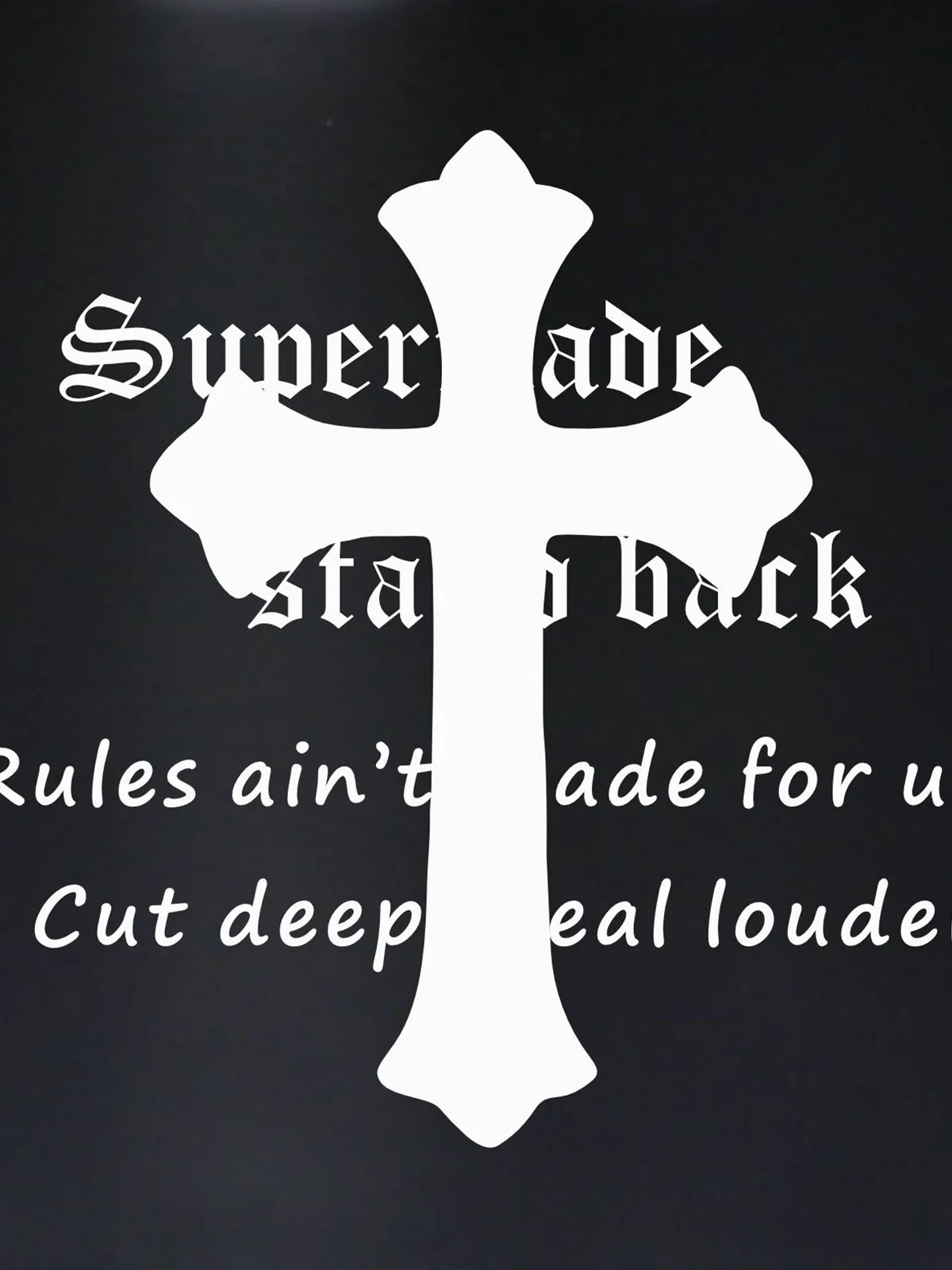 Supermade Black Gothic Cross Pattern Mug - Image 5