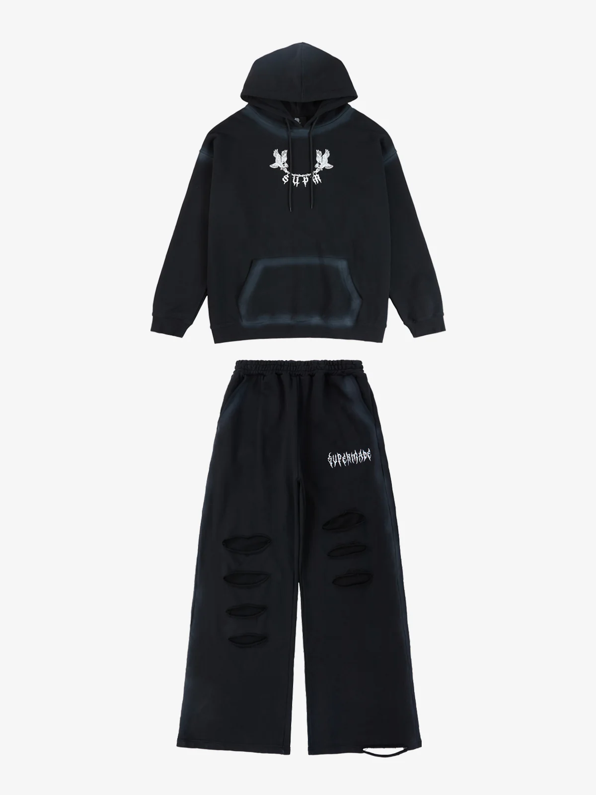 Supermade Distressed Embroidered Tie Dye Set - Image 4