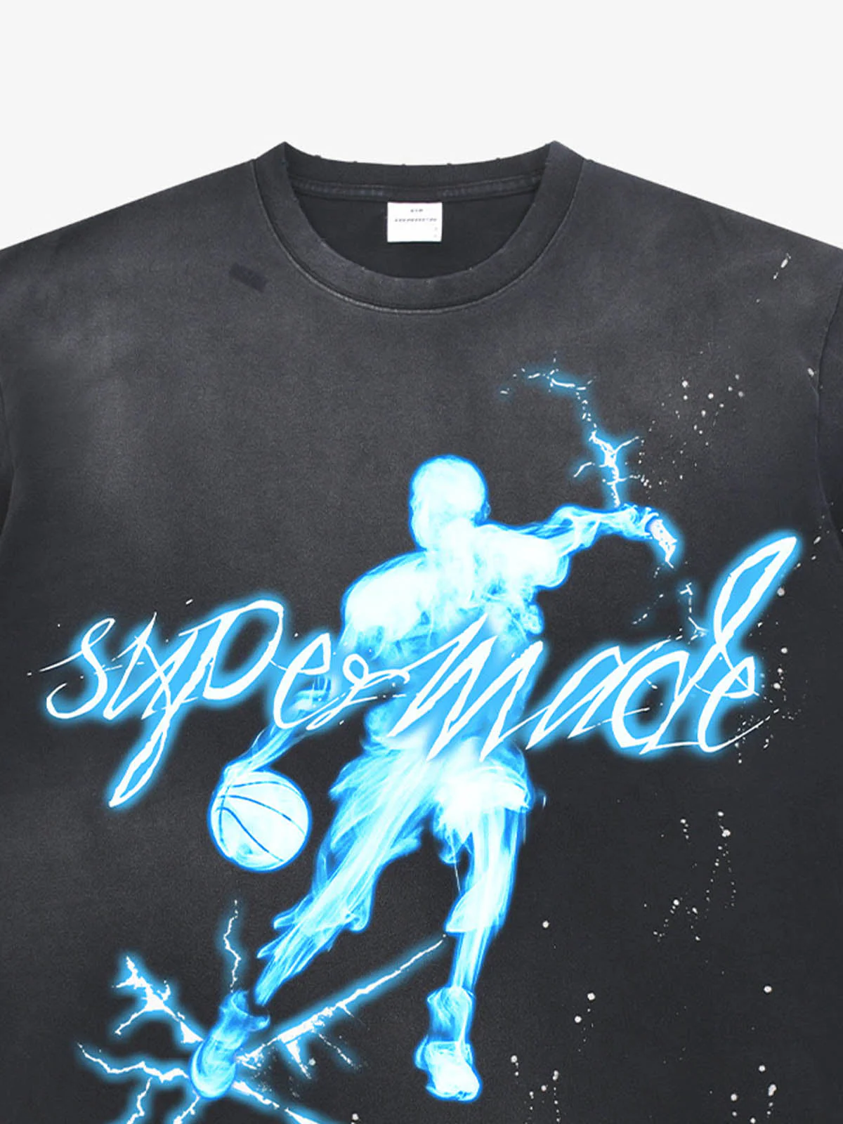 Supermade Energy Burst Basketball Electric Graphic T-Shirt - Image 3