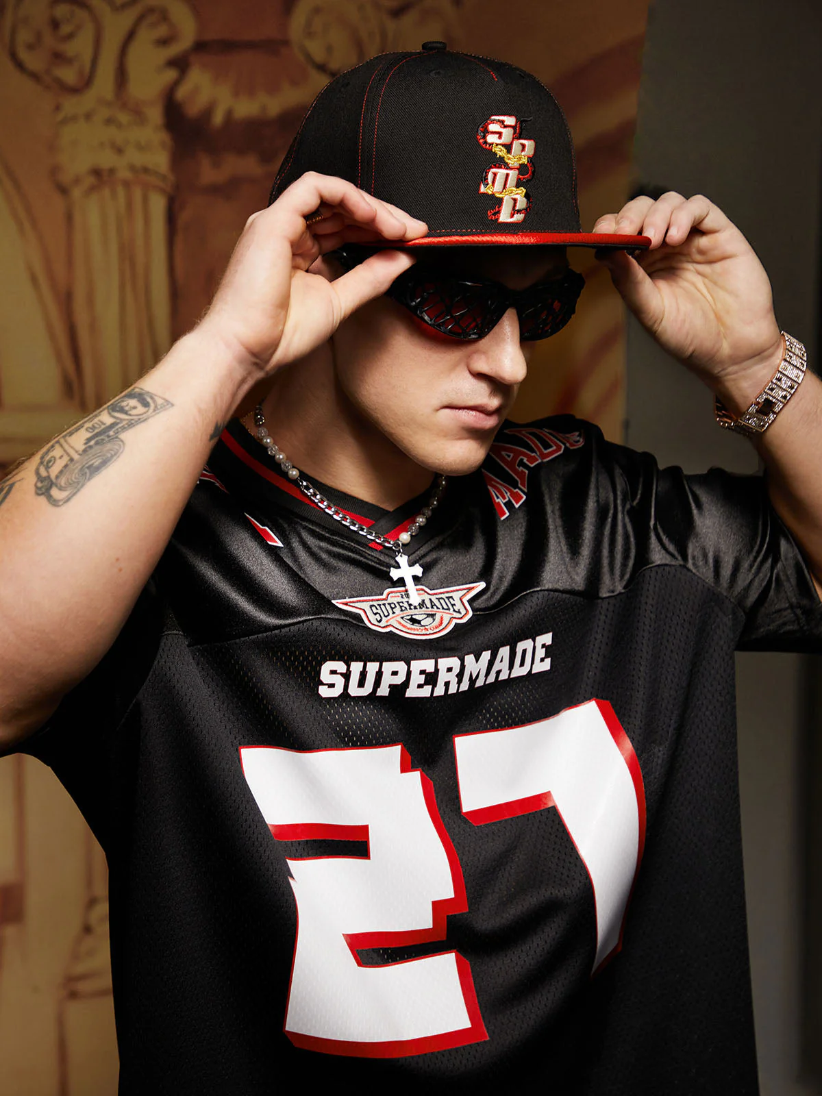 Original Flame Print Football Jersey T-Shirt - Image 7
