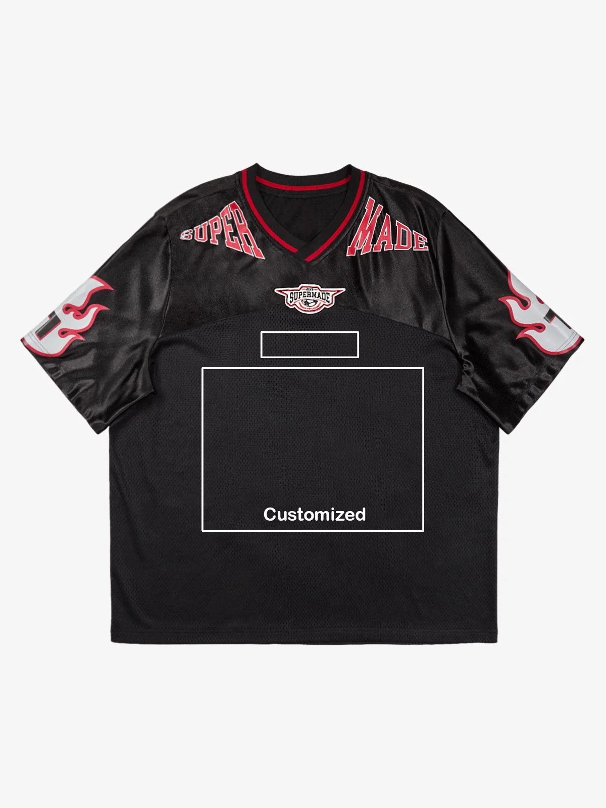 Original Flame Print Football Jersey T-Shirt - Image 8