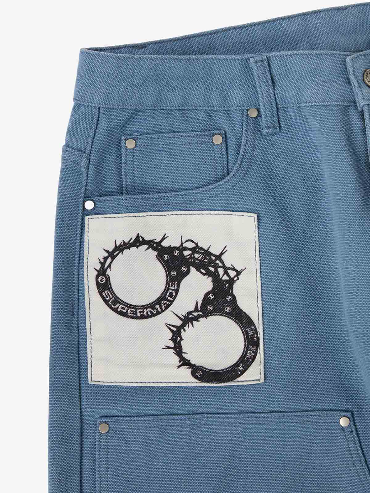 Supermade Multi-Element Appliqué Patchwork Denim Suit - Image 32