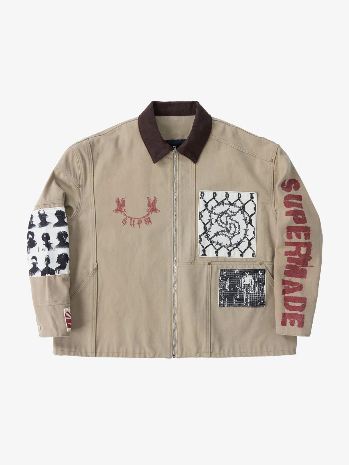 Supermade Multi-Element Appliqué Patchwork Denim Suit - Image 36