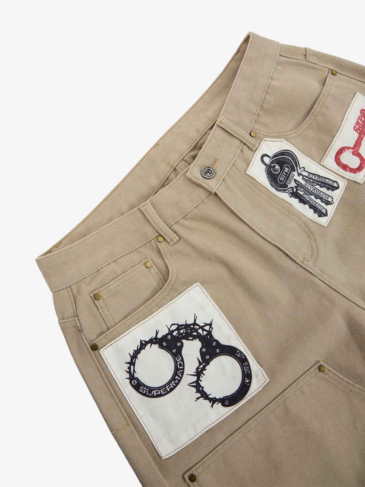 Supermade Multi-Element Appliqué Patchwork Denim Suit - Image 46
