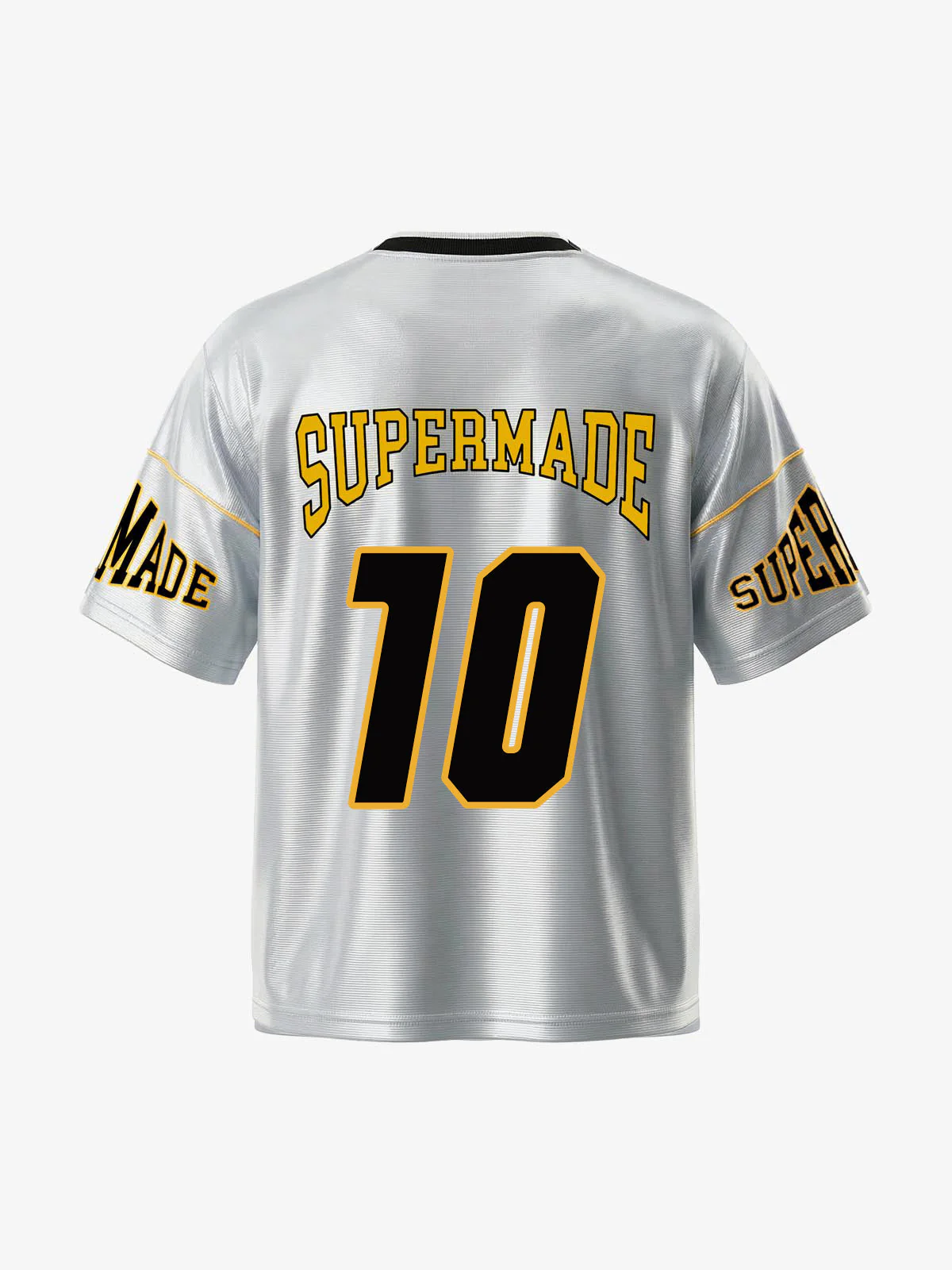 Supermade Patterned Custom V-neck Silver Sport Jersey - Image 11