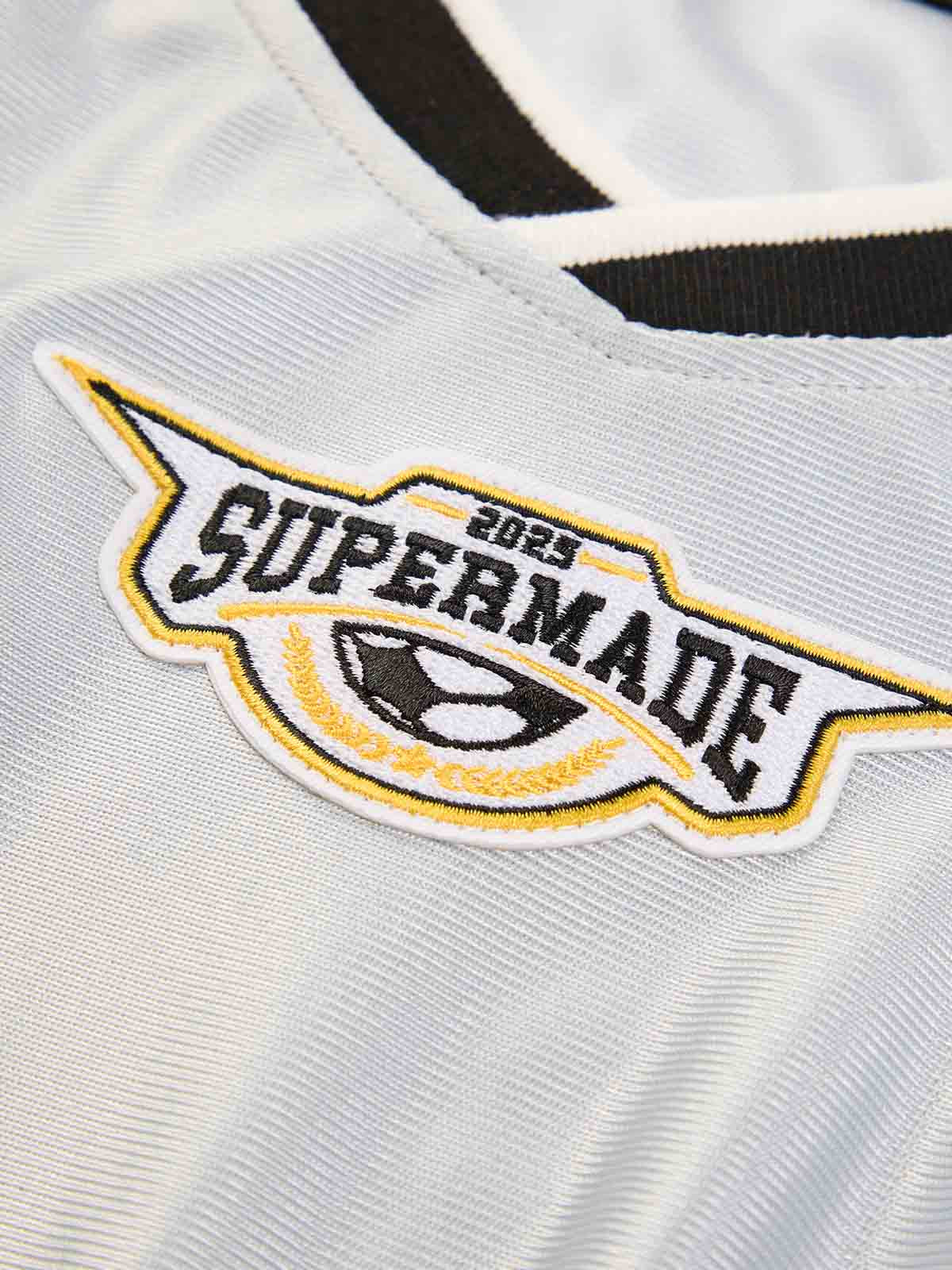 Supermade Patterned Custom V-neck Silver Sport Jersey - Image 5