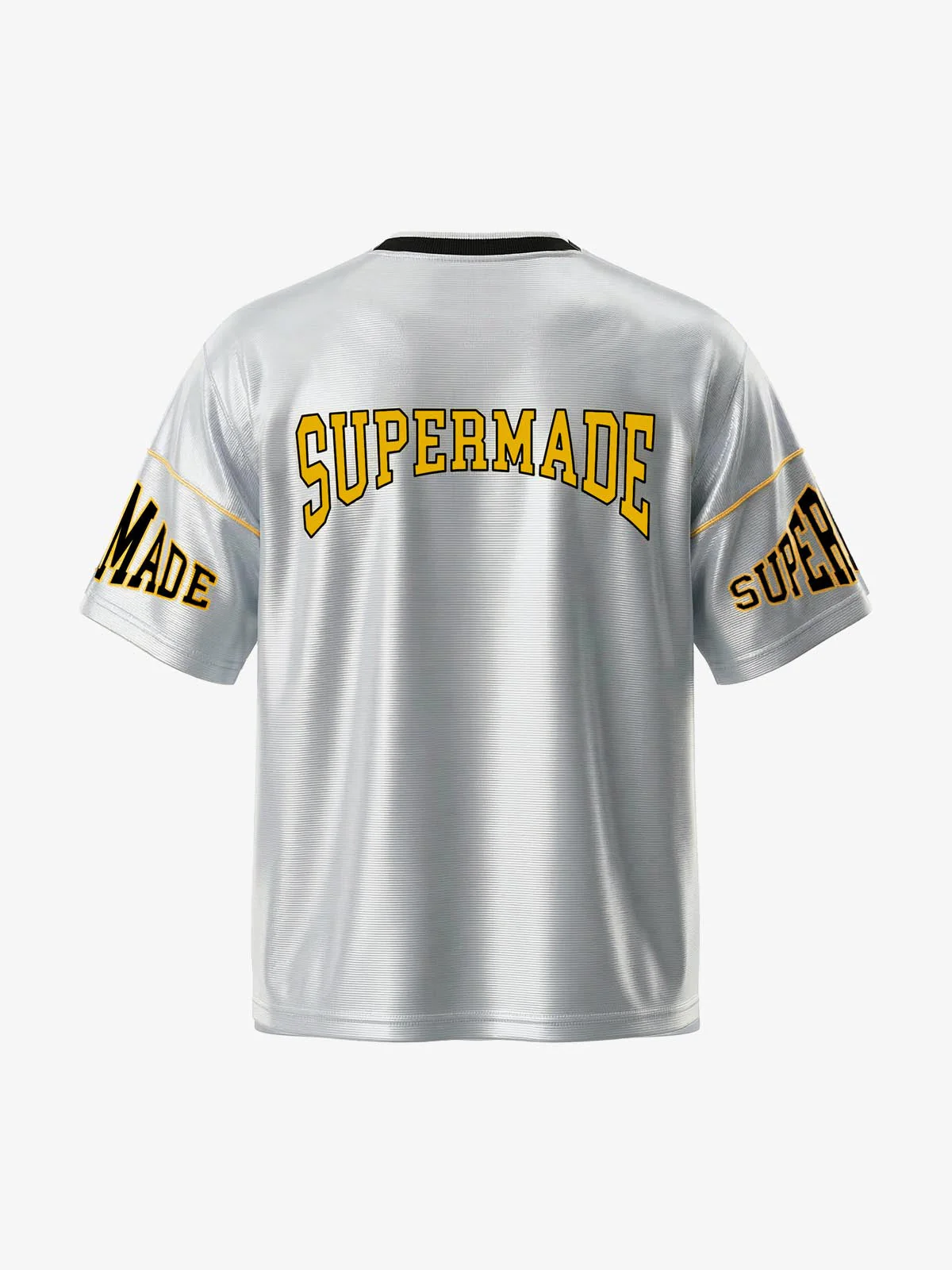 Supermade Patterned Custom V-neck Silver Sport Jersey - Image 9