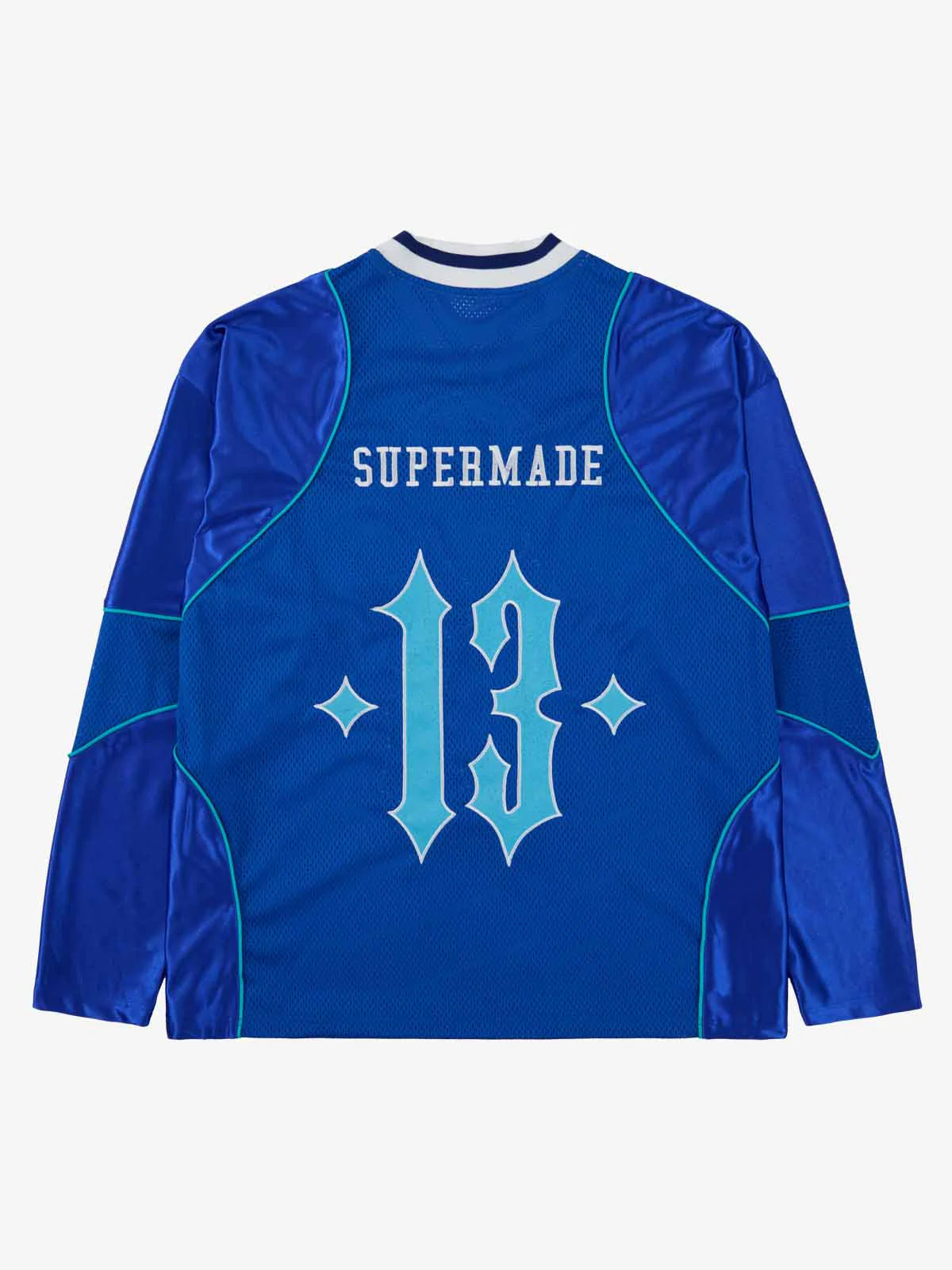 Supermade V-Neck American Gothic Font Satin Mesh Jersey - Image 25