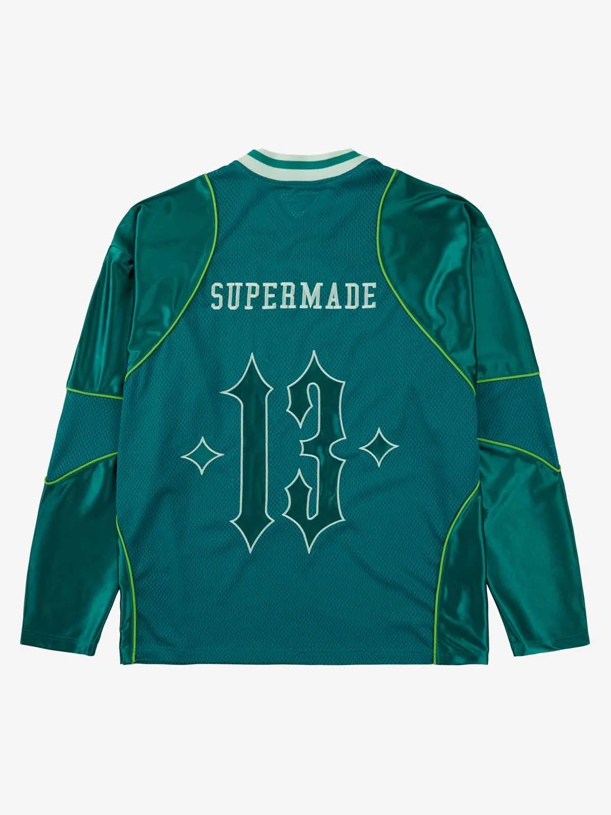 Supermade V-Neck American Gothic Font Satin Mesh Jersey - Image 27