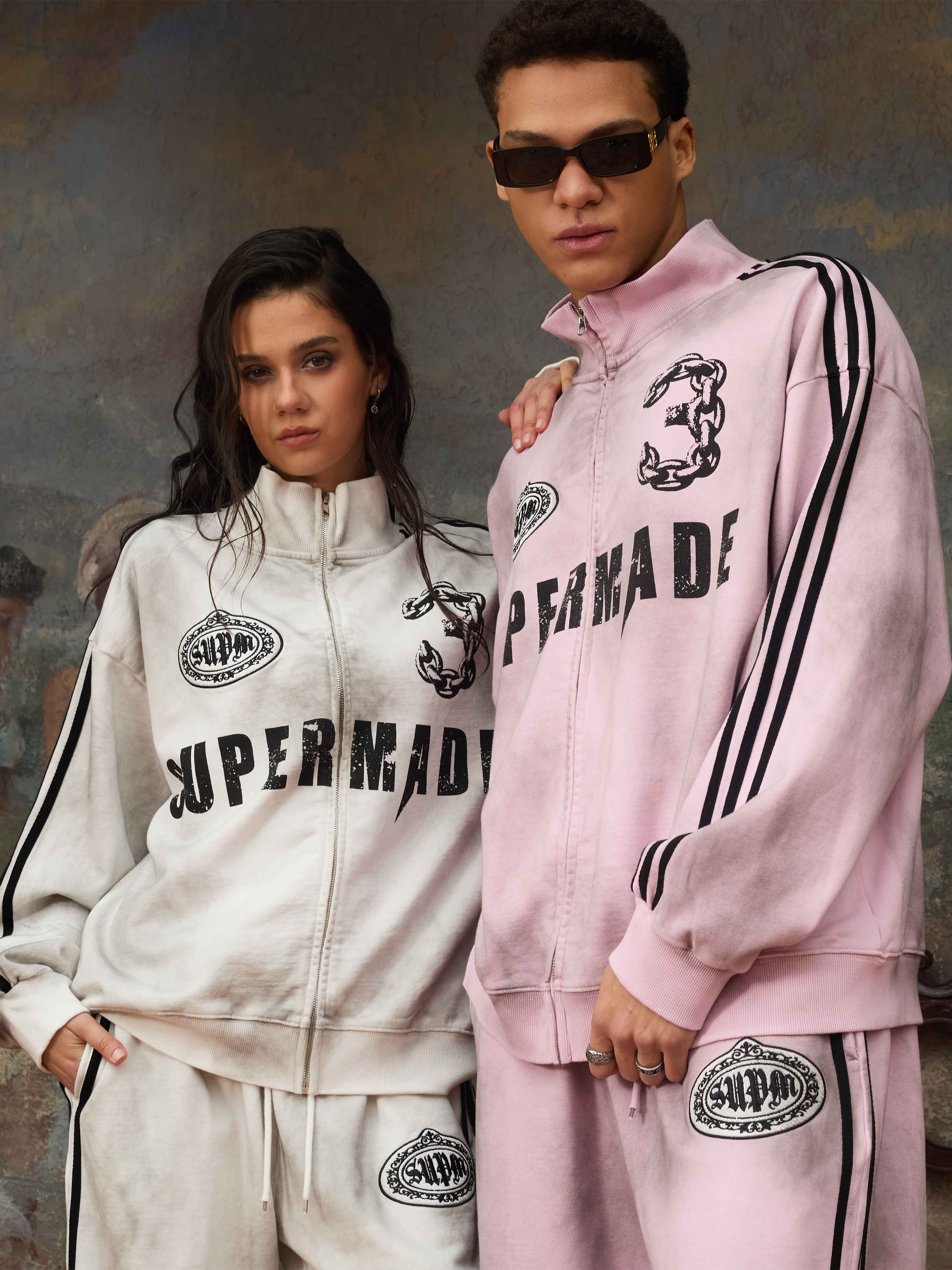 Supermade Vintage Distressed NO.3 Stand Collar Tracksuit - Image 10