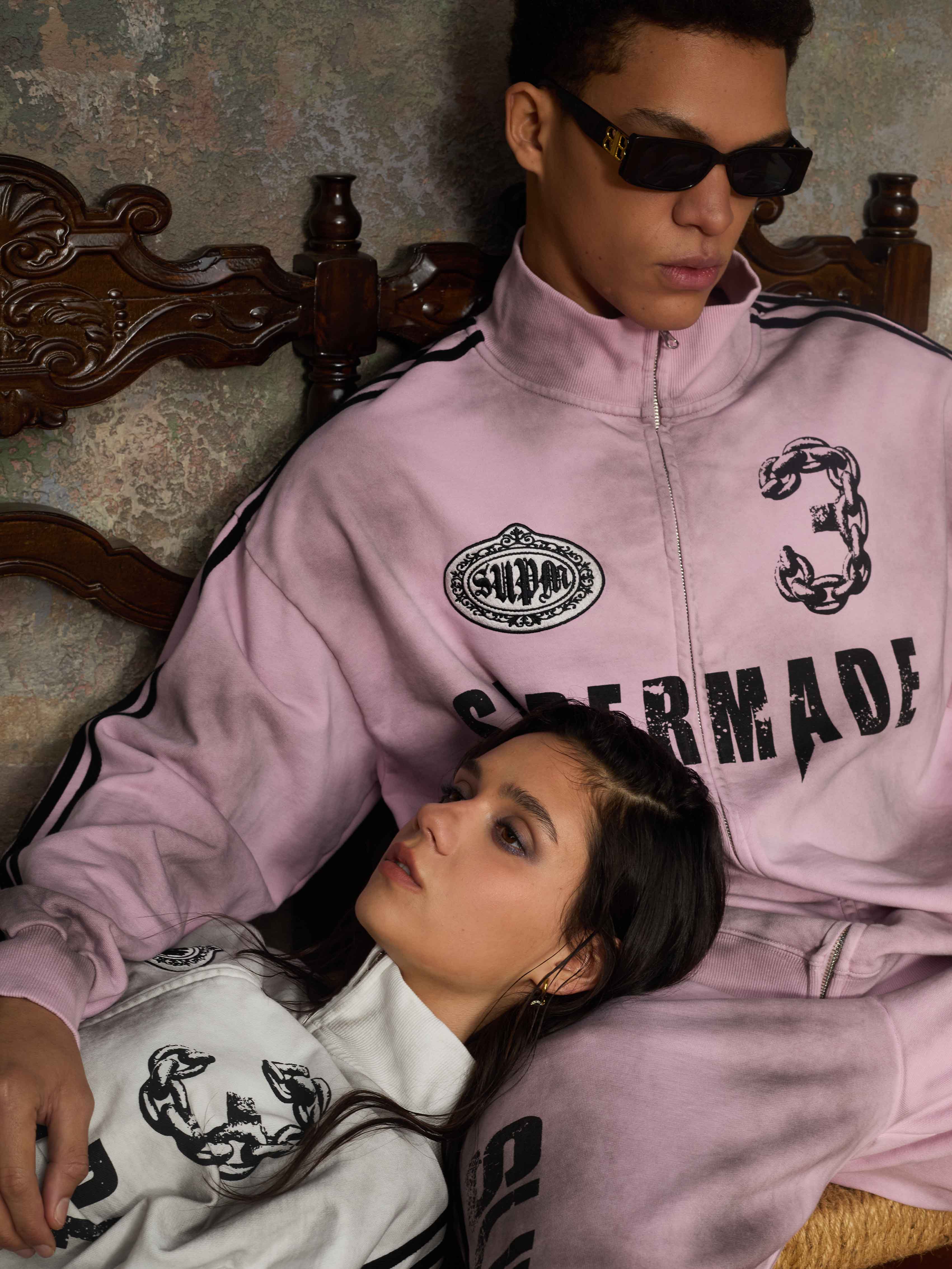Supermade Vintage Distressed NO.3 Stand Collar Tracksuit - Image 12