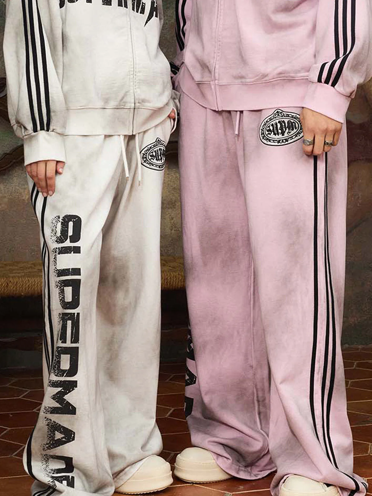 Supermade Vintage Distressed NO.3 Stand Collar Tracksuit - Image 13