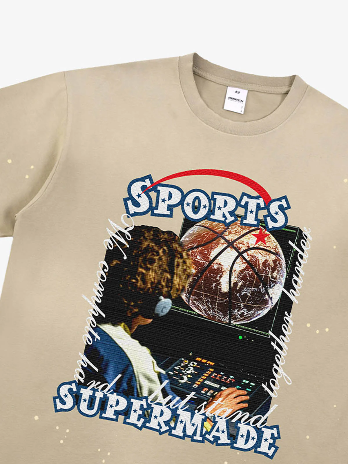 Supermade Vintage Sports Basketball Graphic T-Shirt - Image 5