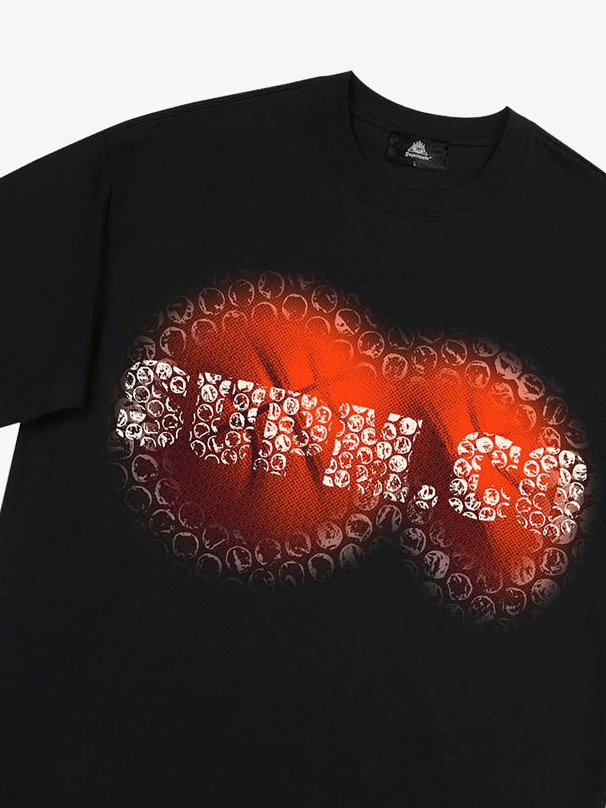 SUPM Foam Texture Basketball Pattern Graphic T-Shirt - Image 6
