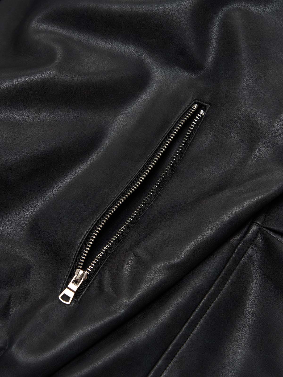 SUPM Fur Collar Rhinestone Pattern Leather Jacket - Image 12