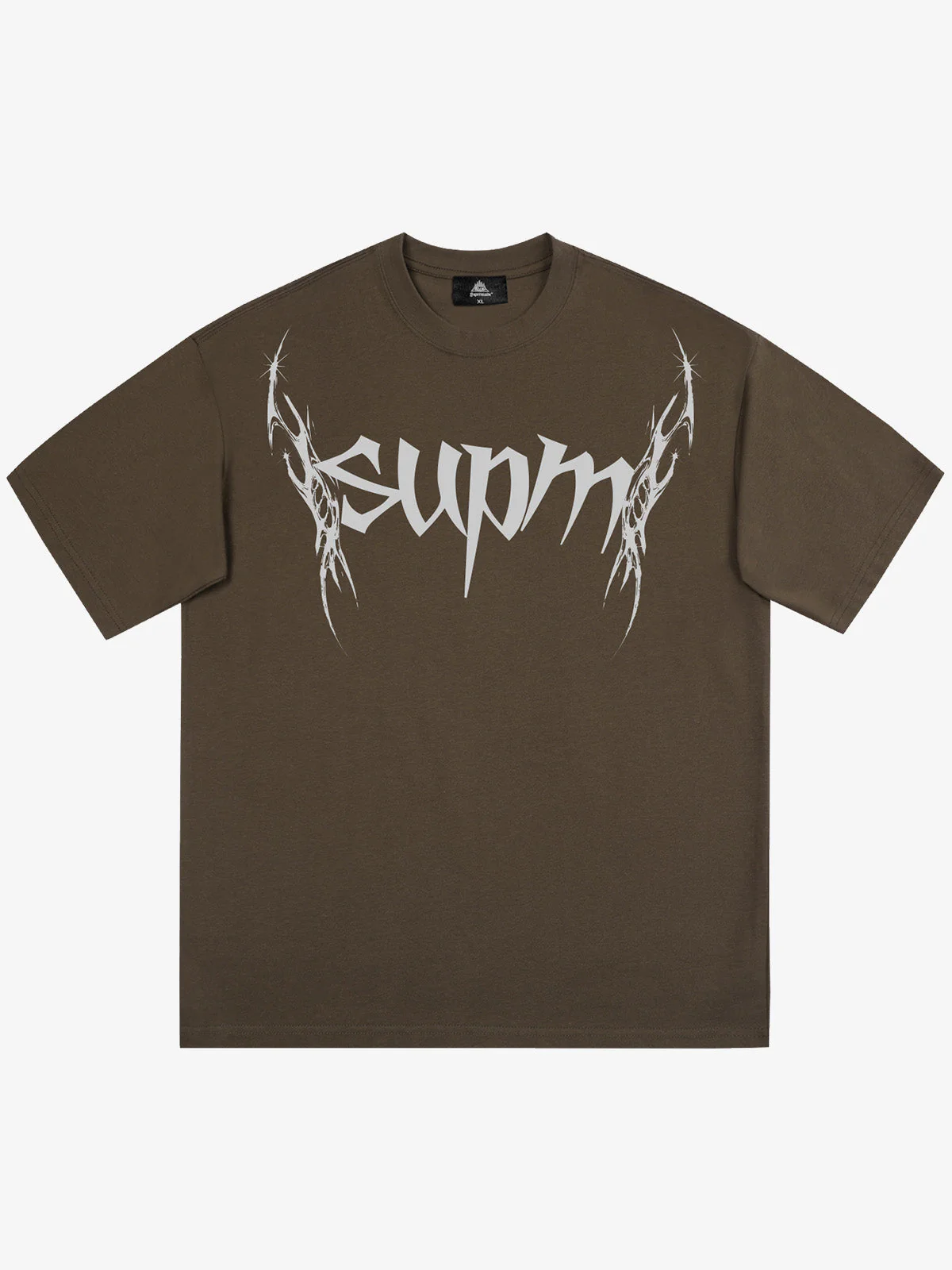 SUPM Gothic Sharp Letter Graphic T-Shirt - Image 4