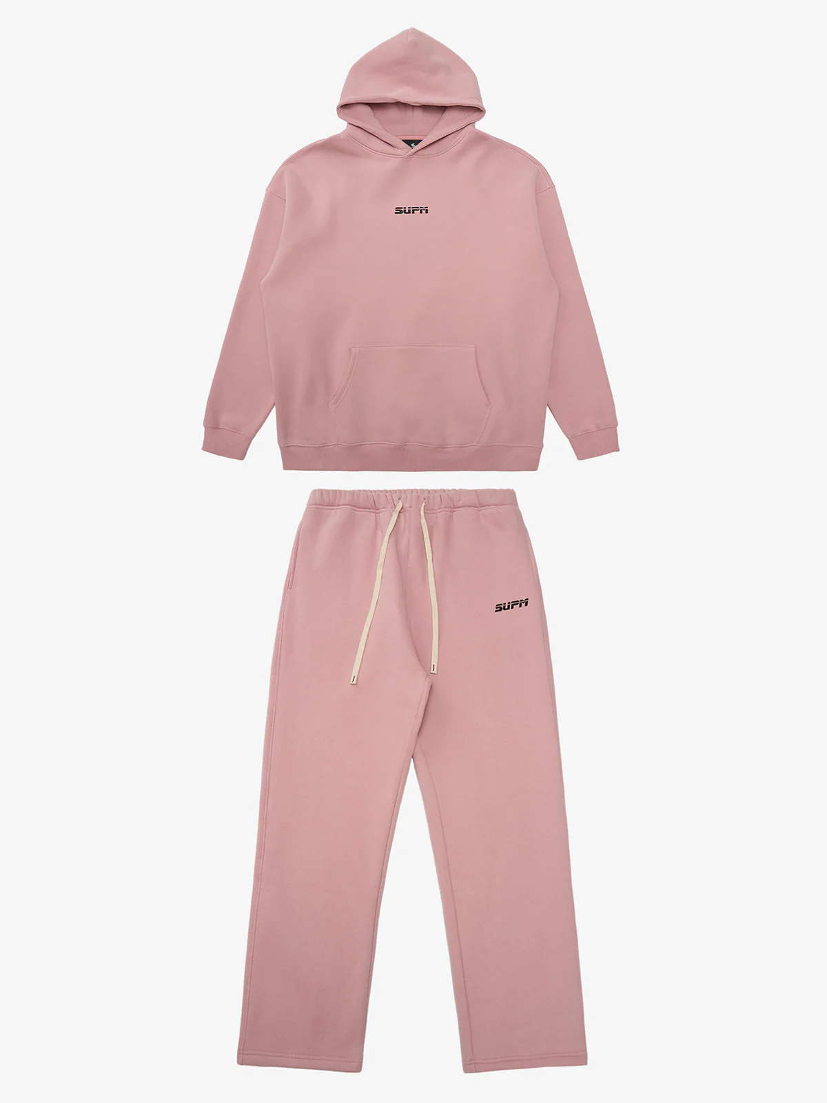 SUPM Minimalist Logo Pink Hoodie and Sweatpant Set - Image 2