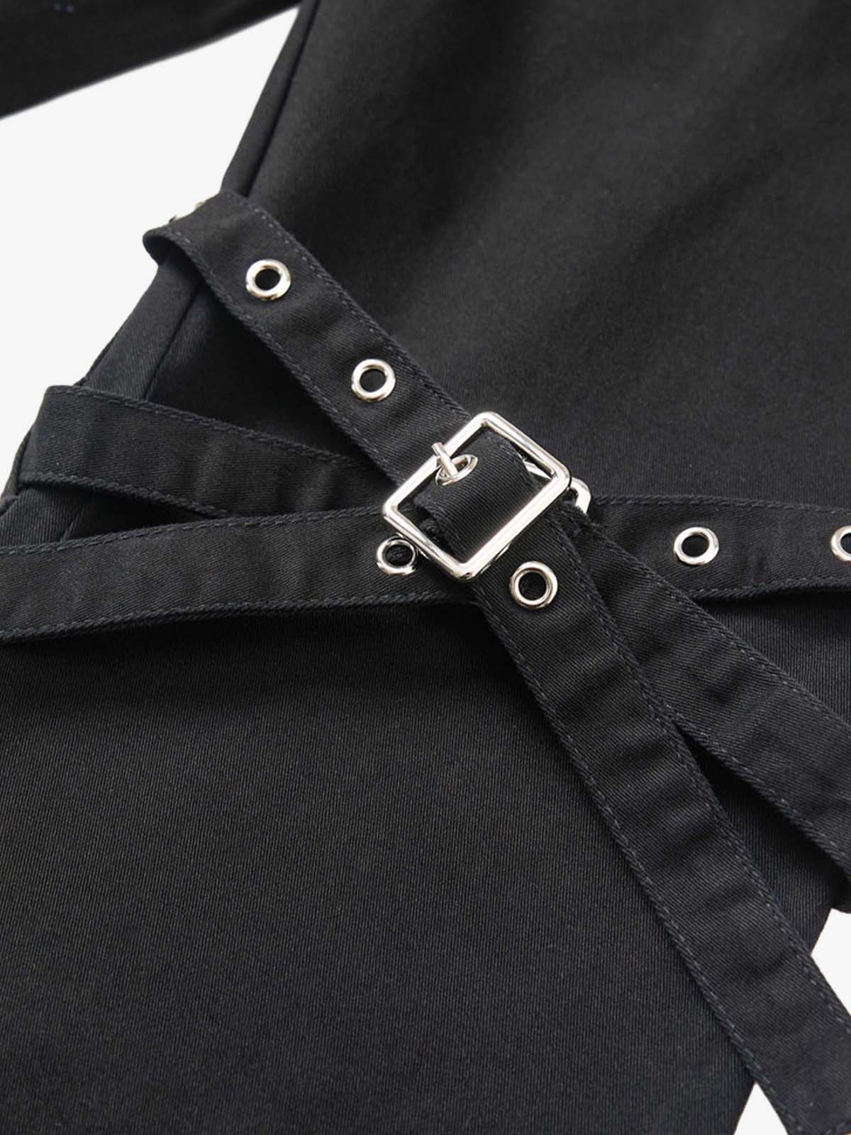 Technical Style Flared Cargo Casual Pants - Image 9