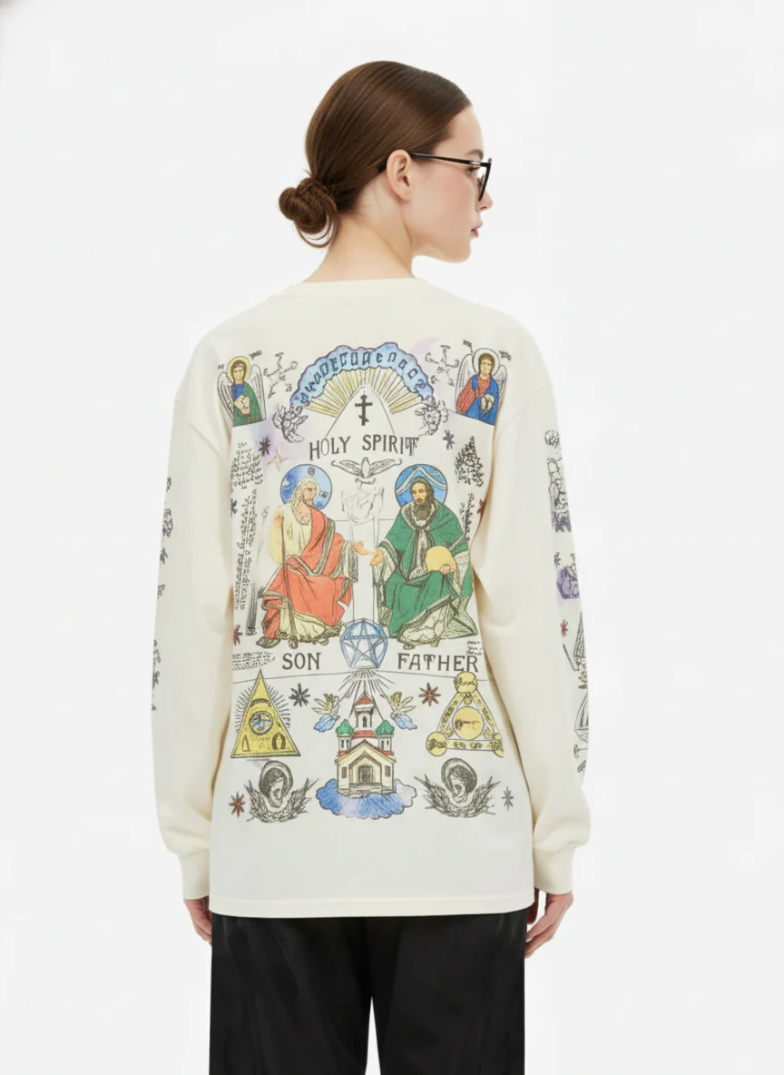 Thesupermade American High Street Graffiti Long Sleeve T-Shirt - Image 6