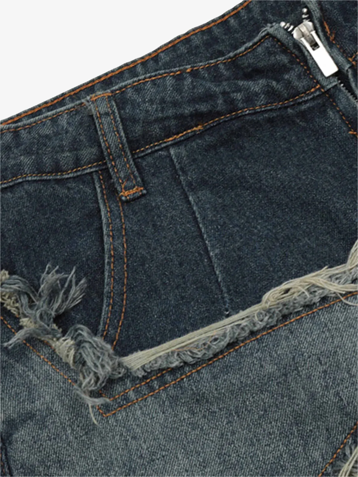 Thesupermade American Pentagram Tassel Patch Denim Shorts - 1681 - Image 7