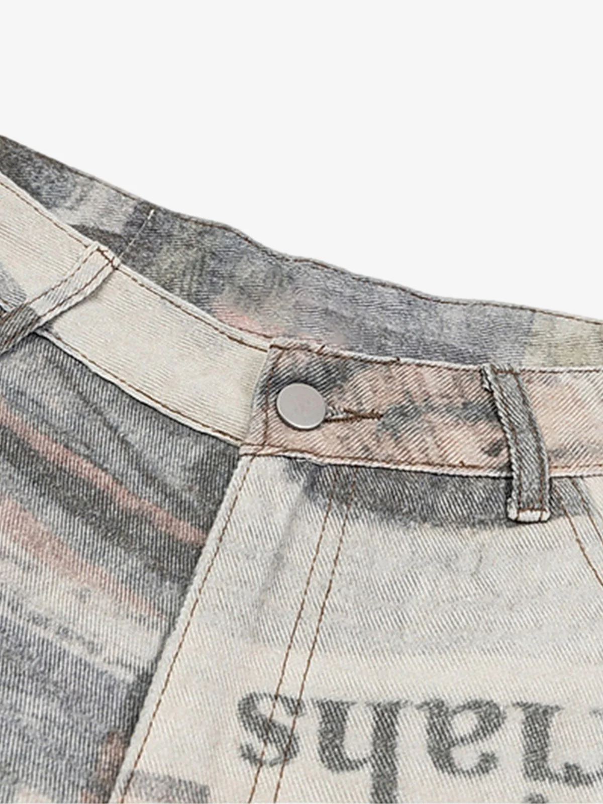 Graffiti Newspaper Baggy Jeans - 2404 - Image 10
