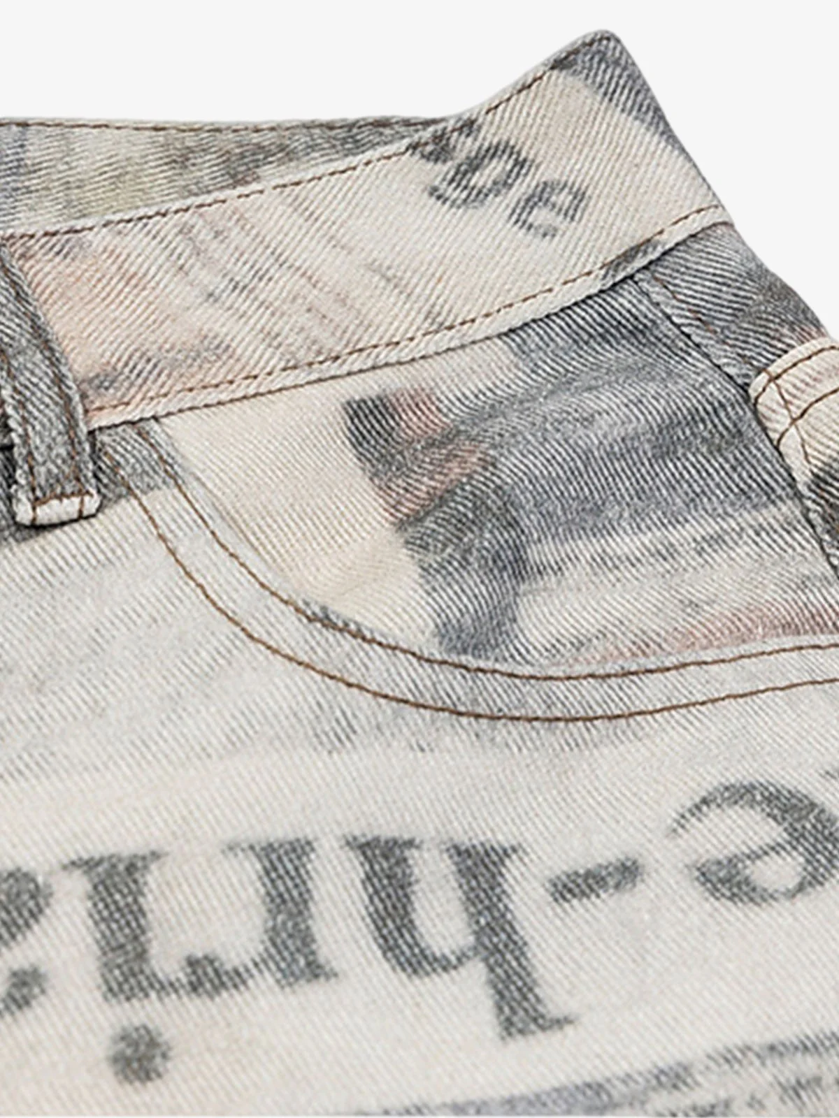 Graffiti Newspaper Baggy Jeans - 2404 - Image 12