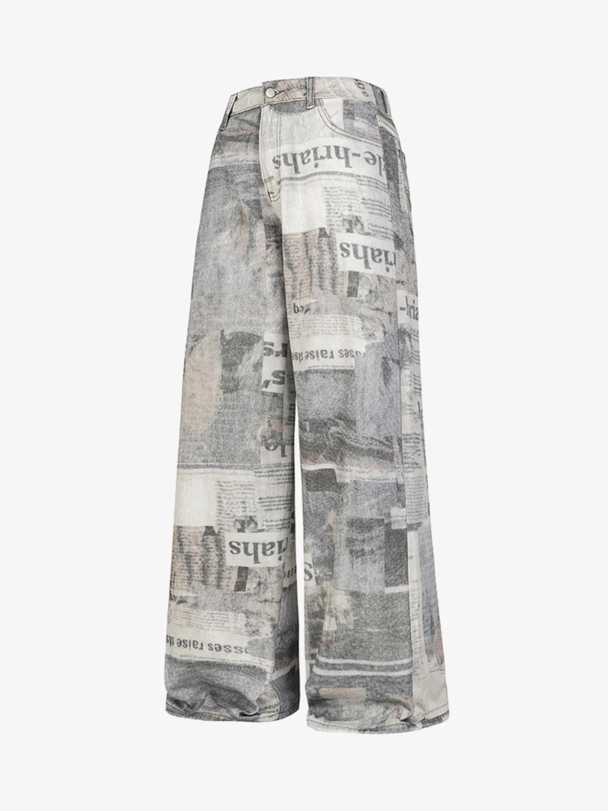 Graffiti Newspaper Baggy Jeans - 2404 - Image 2