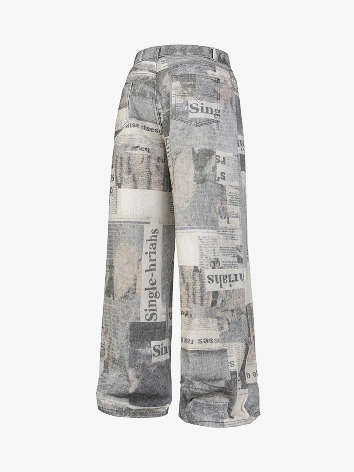 Graffiti Newspaper Baggy Jeans - 2404 - Image 8