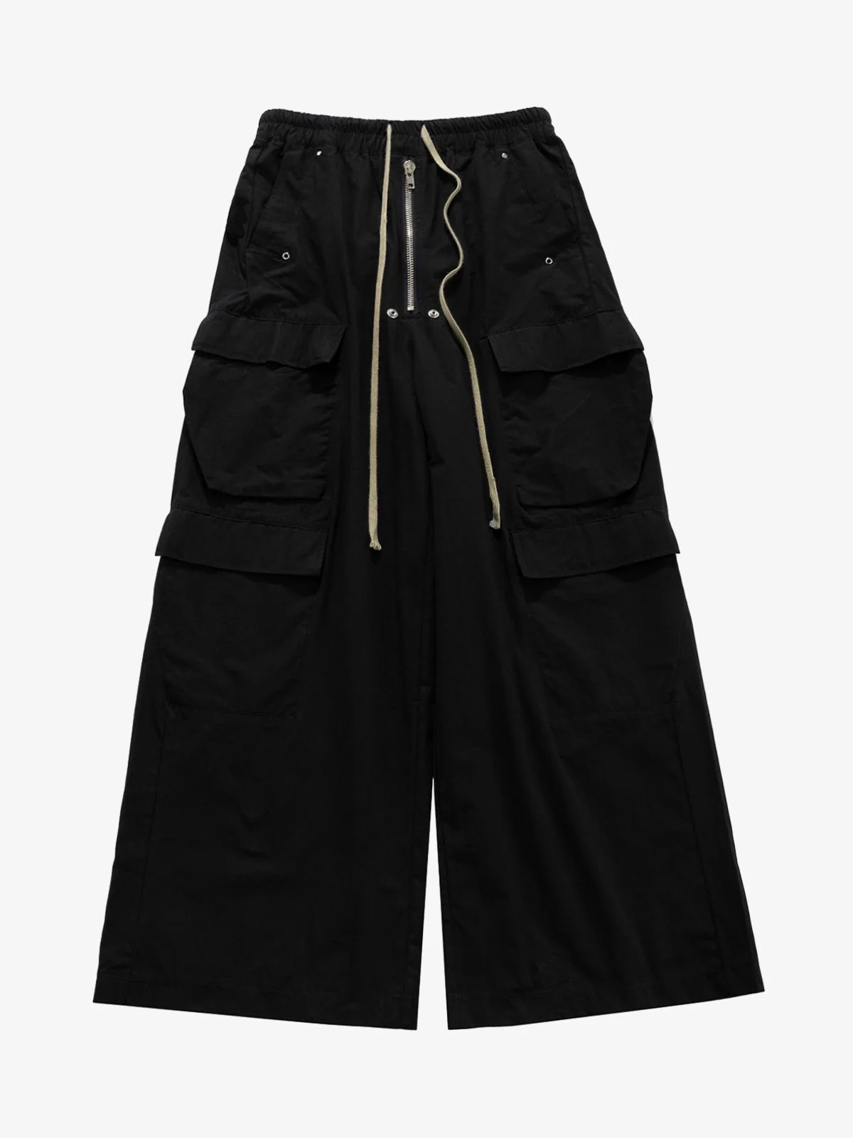 Woven Multi-Pocket Baggy Flared Pants - 2321 - Image 12