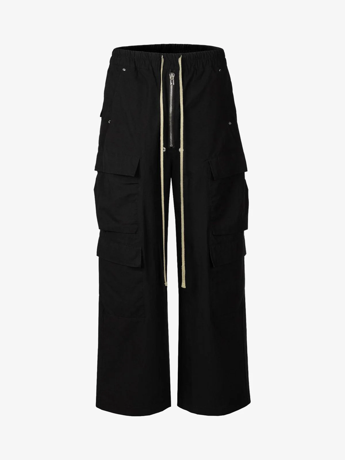 Woven Multi-Pocket Baggy Flared Pants - 2321 - Image 2