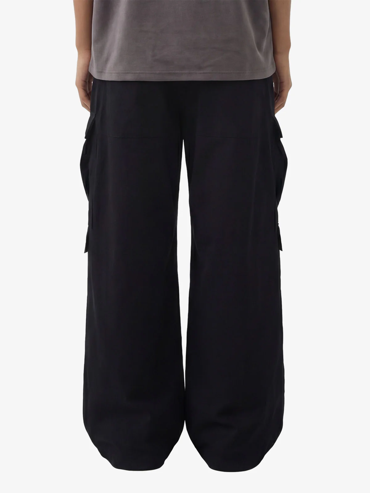 Woven Multi-Pocket Baggy Flared Pants - 2321 - Image 3