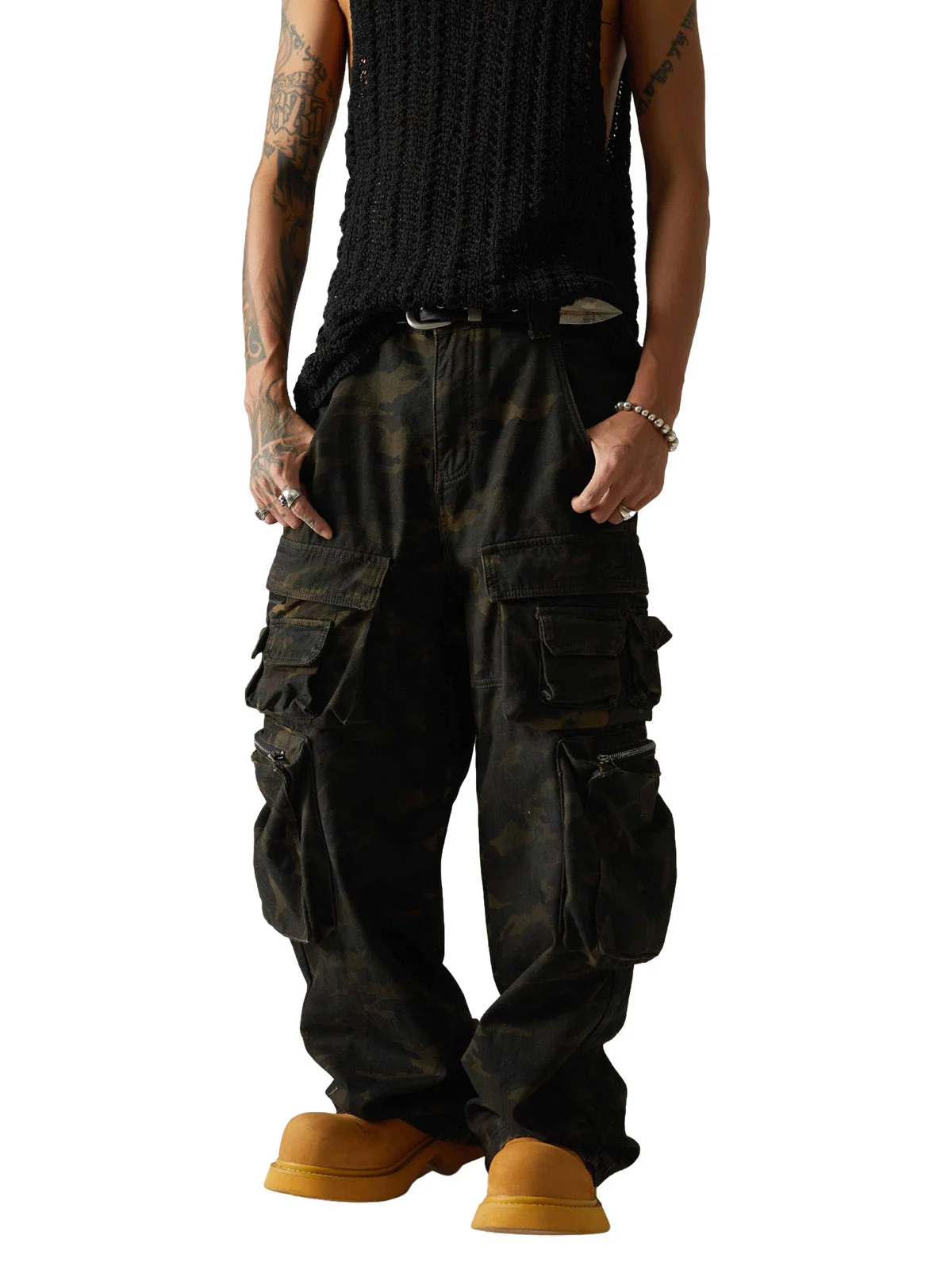 Wasteland Style Camouflage Baggy Cargo Pants - 2384 - Image 2