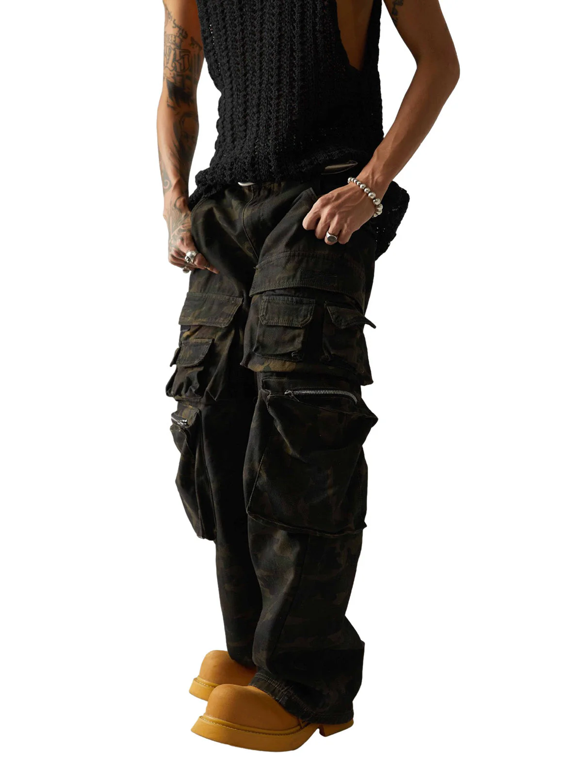 Wasteland Style Camouflage Baggy Cargo Pants - 2384 - Image 3