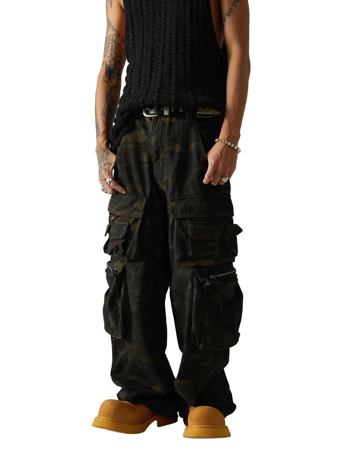 Wasteland Style Camouflage Baggy Cargo Pants - 2384 - Image 7