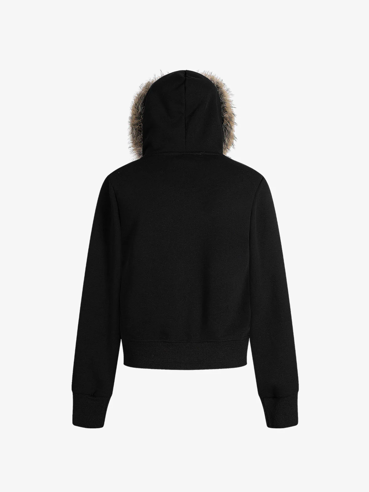 Thesupermade American Retro Gradient Letter Print Splicing Cardigan Fur Collar Coat - Image 12