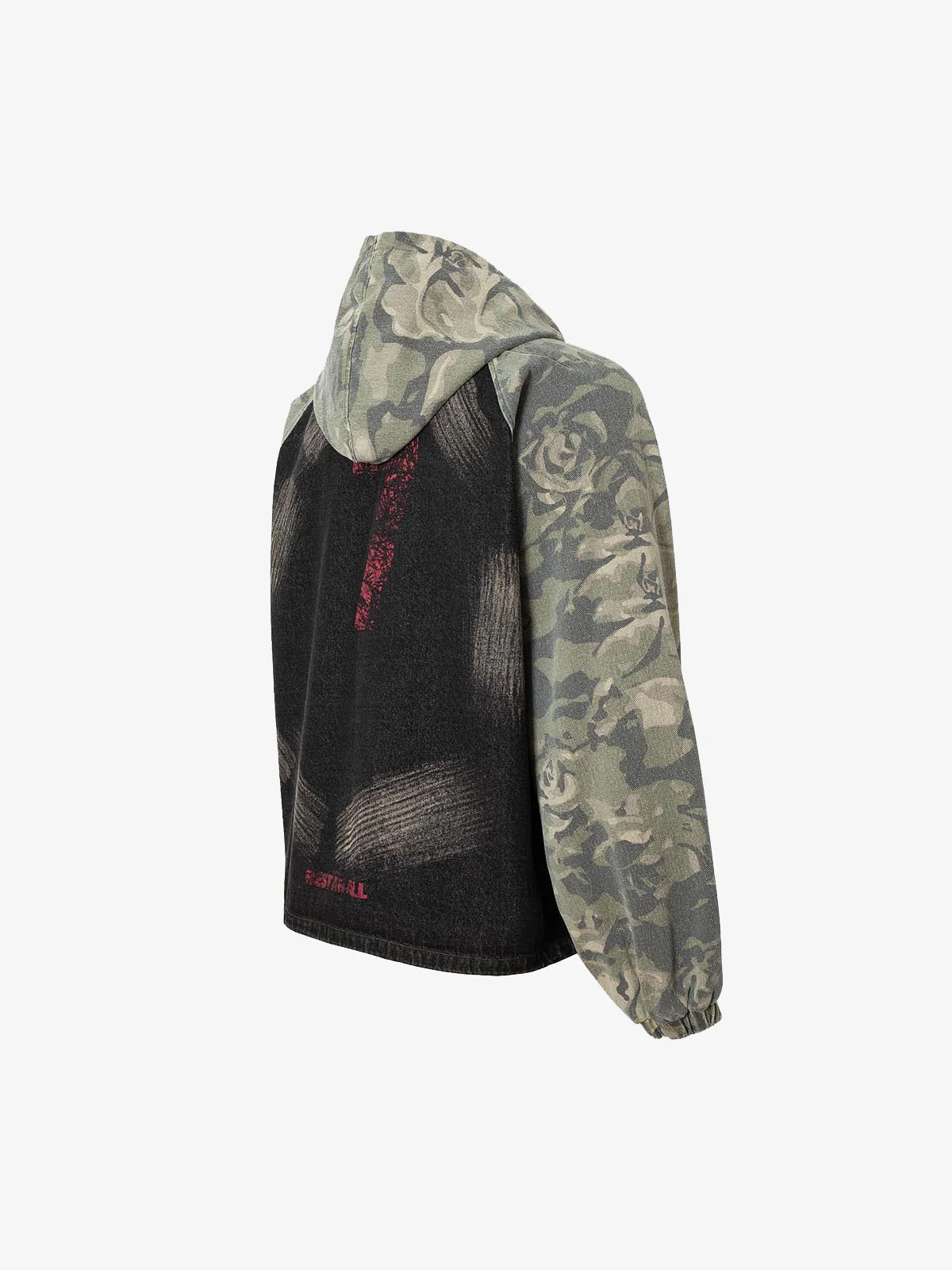 Graffiti Camouflage Patchwork Hooded Jacket - Image 10