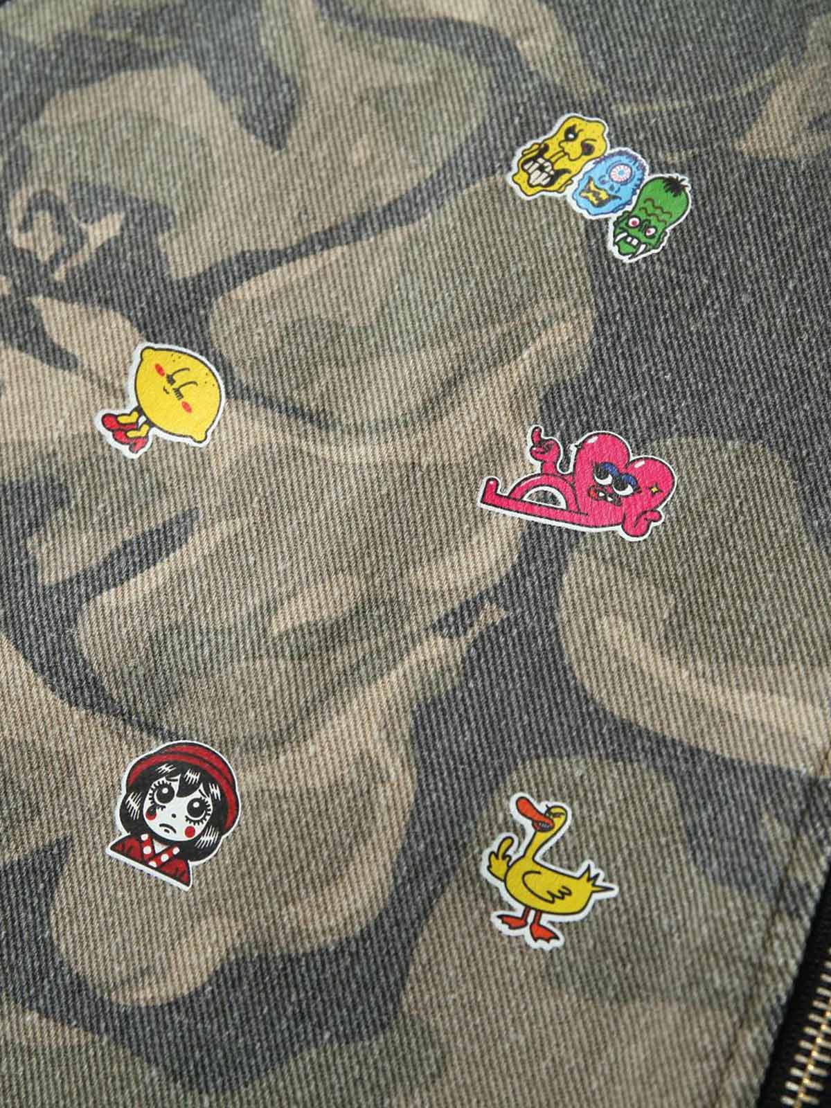 Graffiti Camouflage Patchwork Hooded Jacket - Image 11