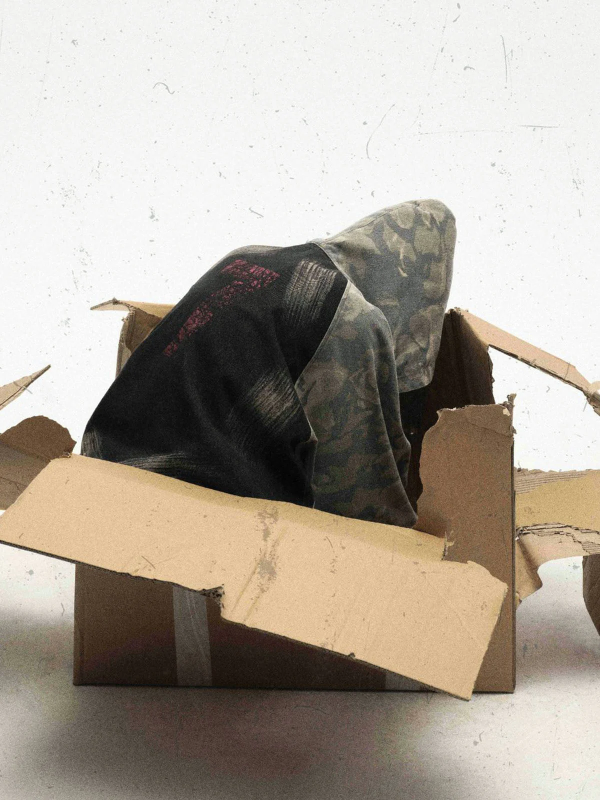 Graffiti Camouflage Patchwork Hooded Jacket - Image 6