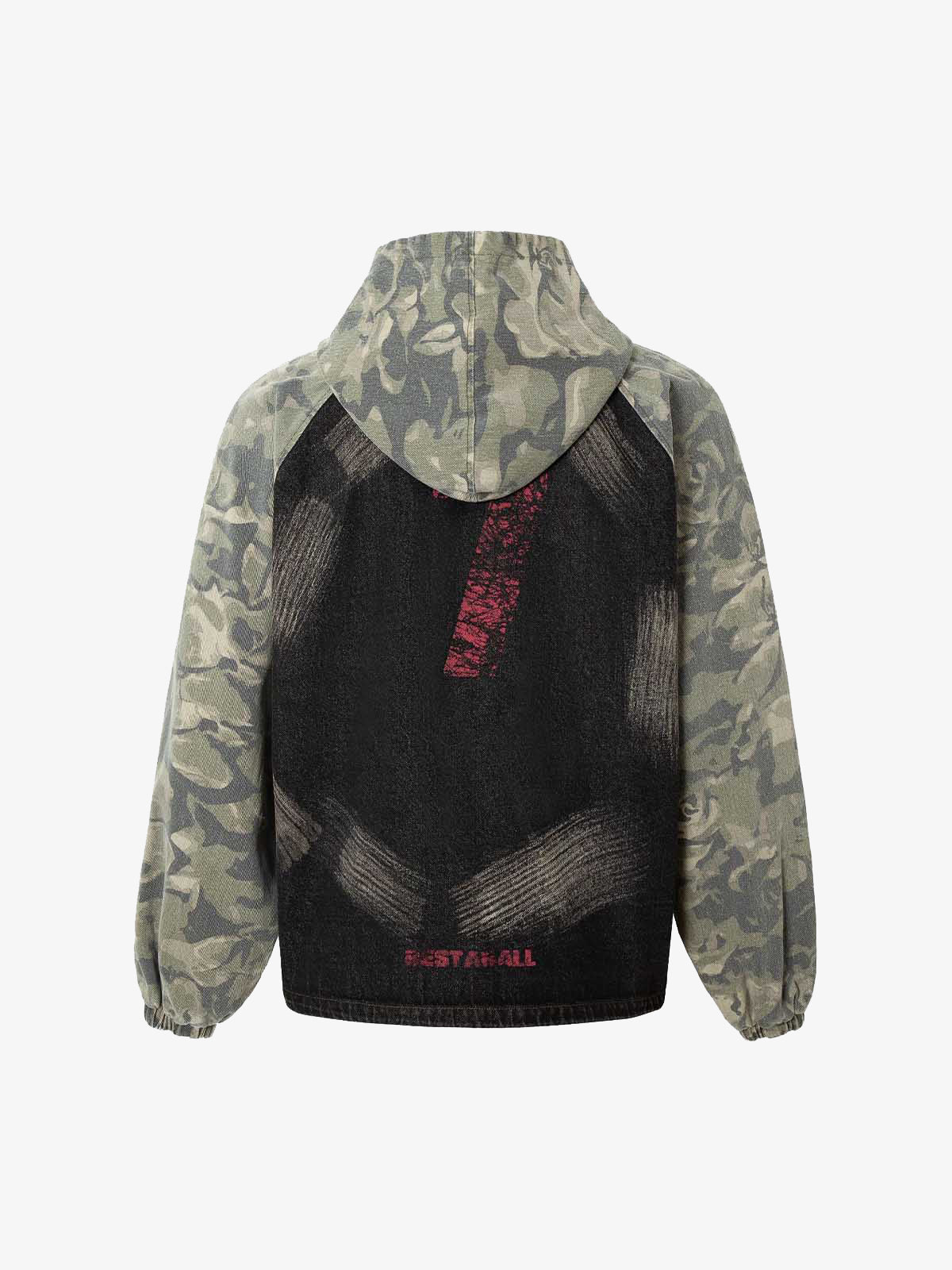 Graffiti Camouflage Patchwork Hooded Jacket - Image 9