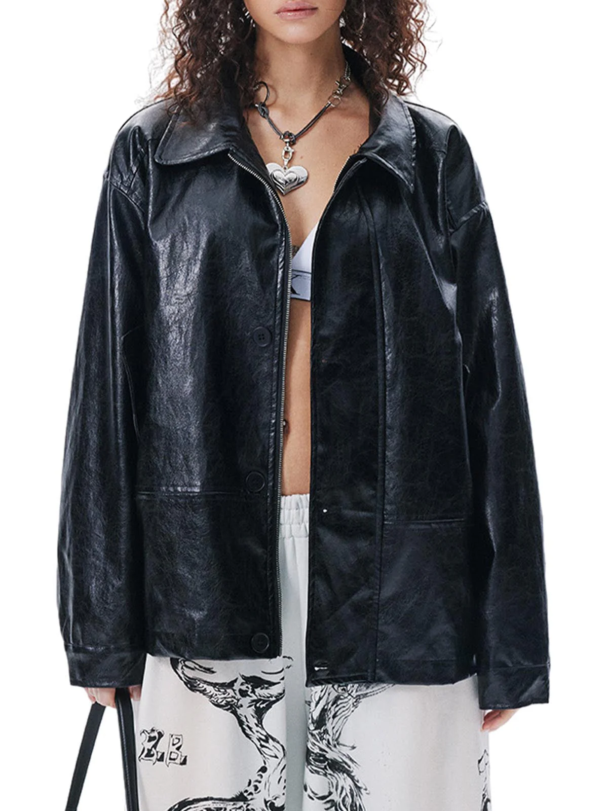 Retro Motorcycle PU Leather Jacket - Image 9