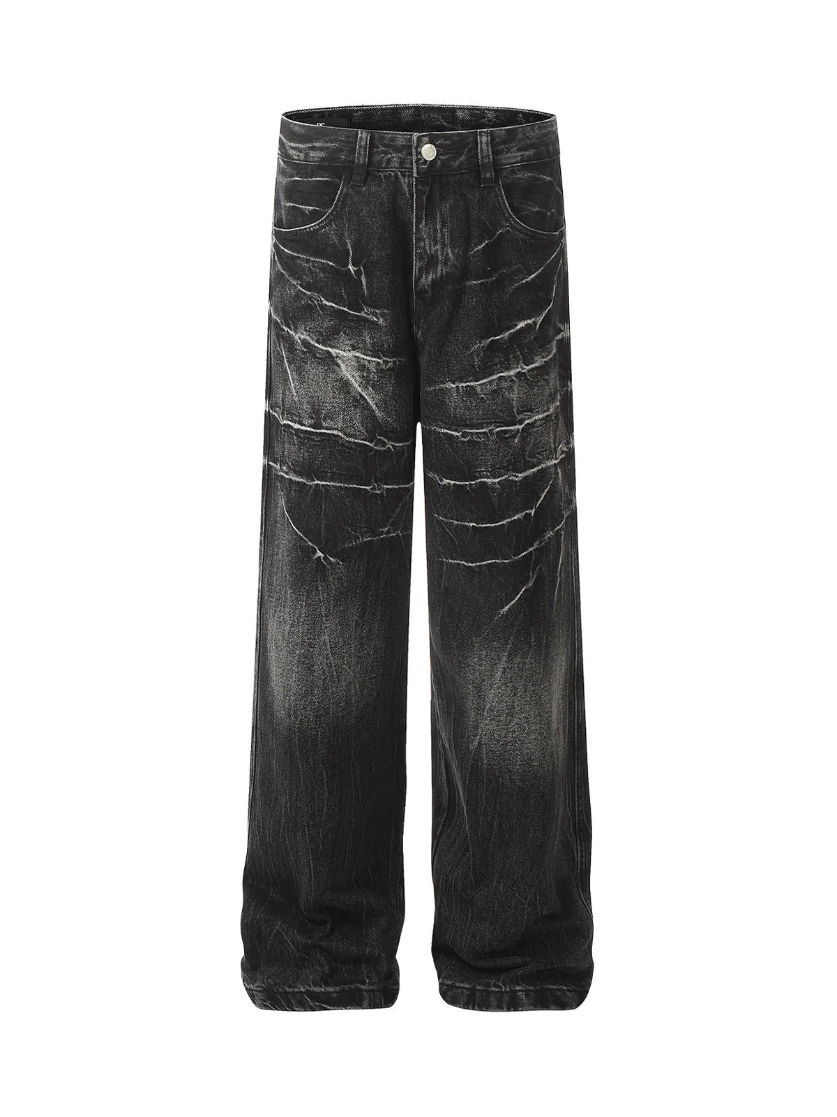 Retro Neutral Washed Straight Jeans - 2261 - Image 2
