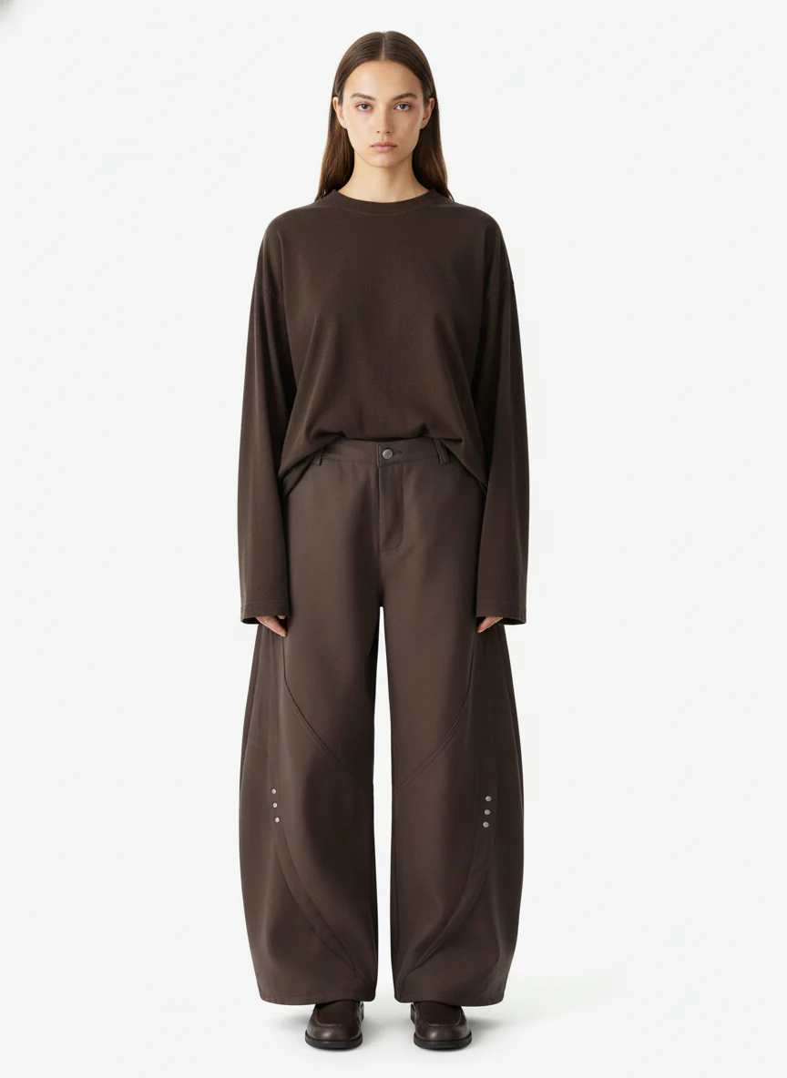 Retro Unisex Barrel Baggy Pants - 2450 - Image 3
