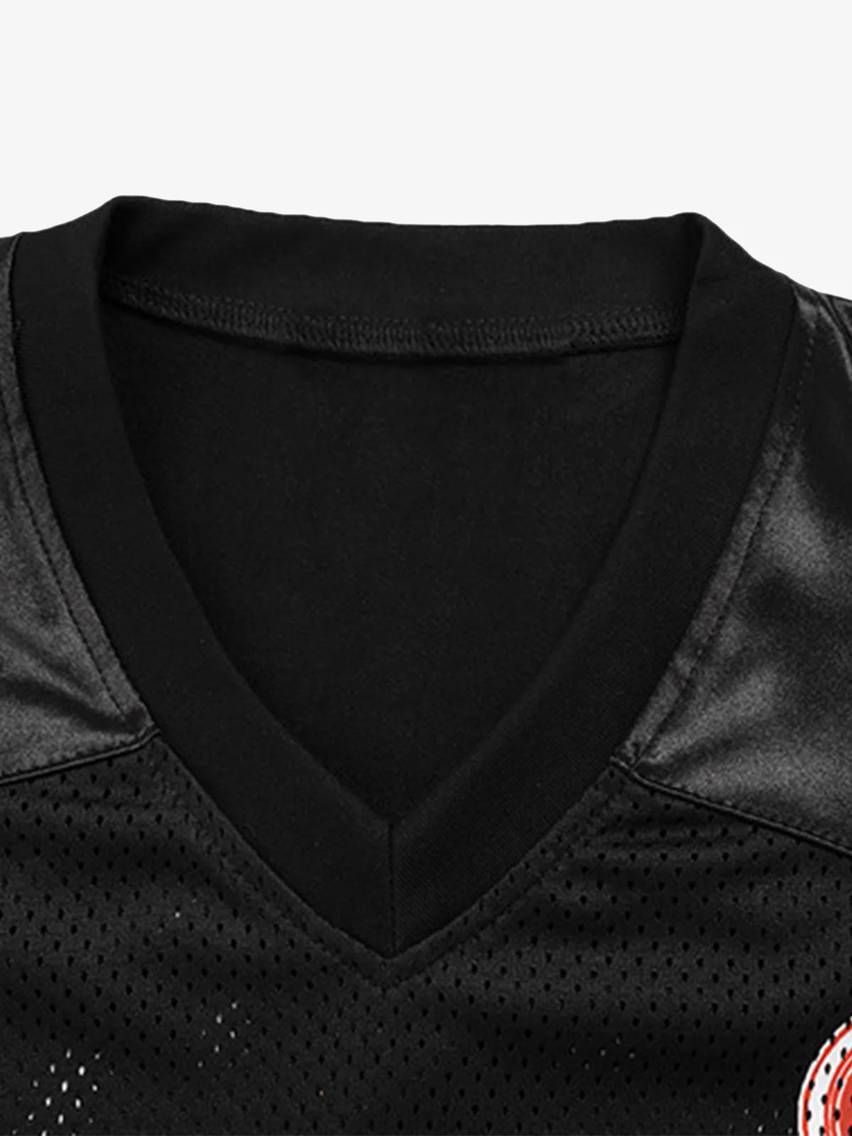 Jersey Print V-Neck Oversize Short Sleeve T-shirt - Image 9