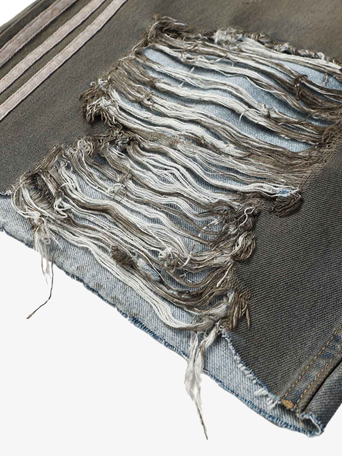 Ripped Dirty Dyed Stripped Jorts - Image 11