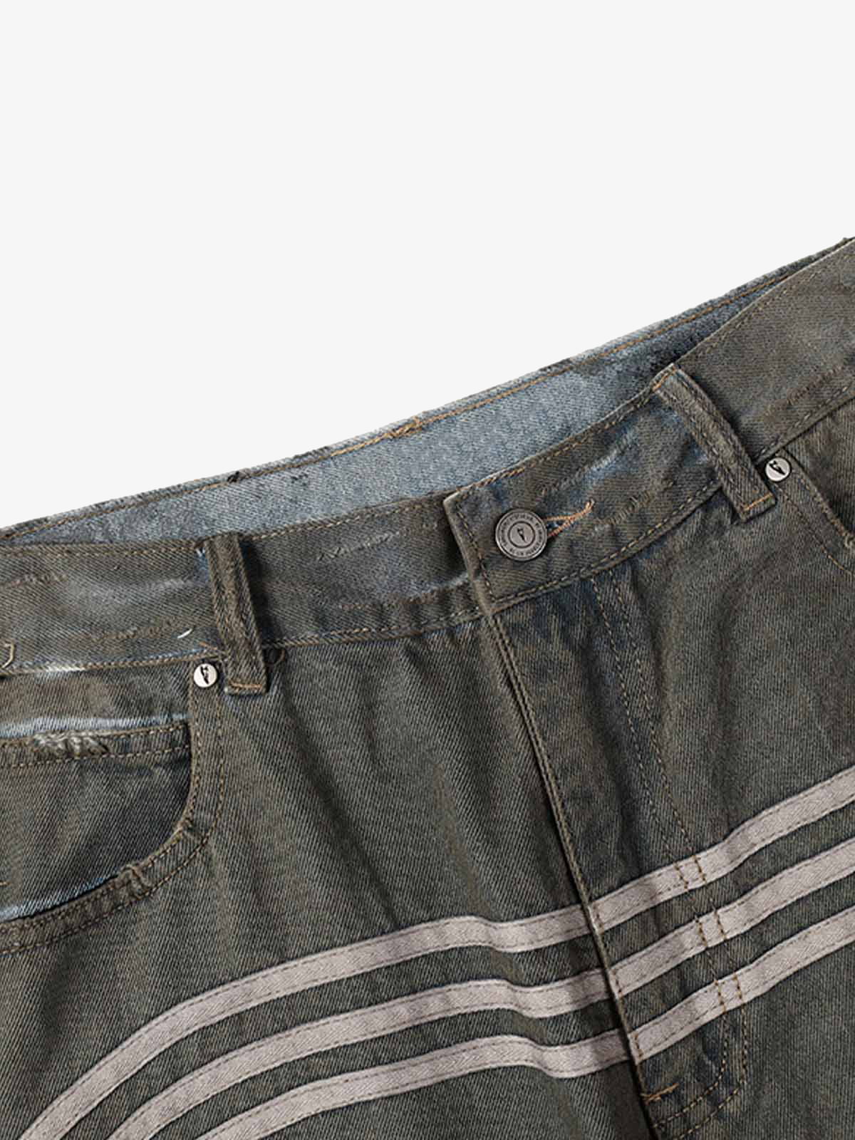 Ripped Dirty Dyed Stripped Jorts - Image 7