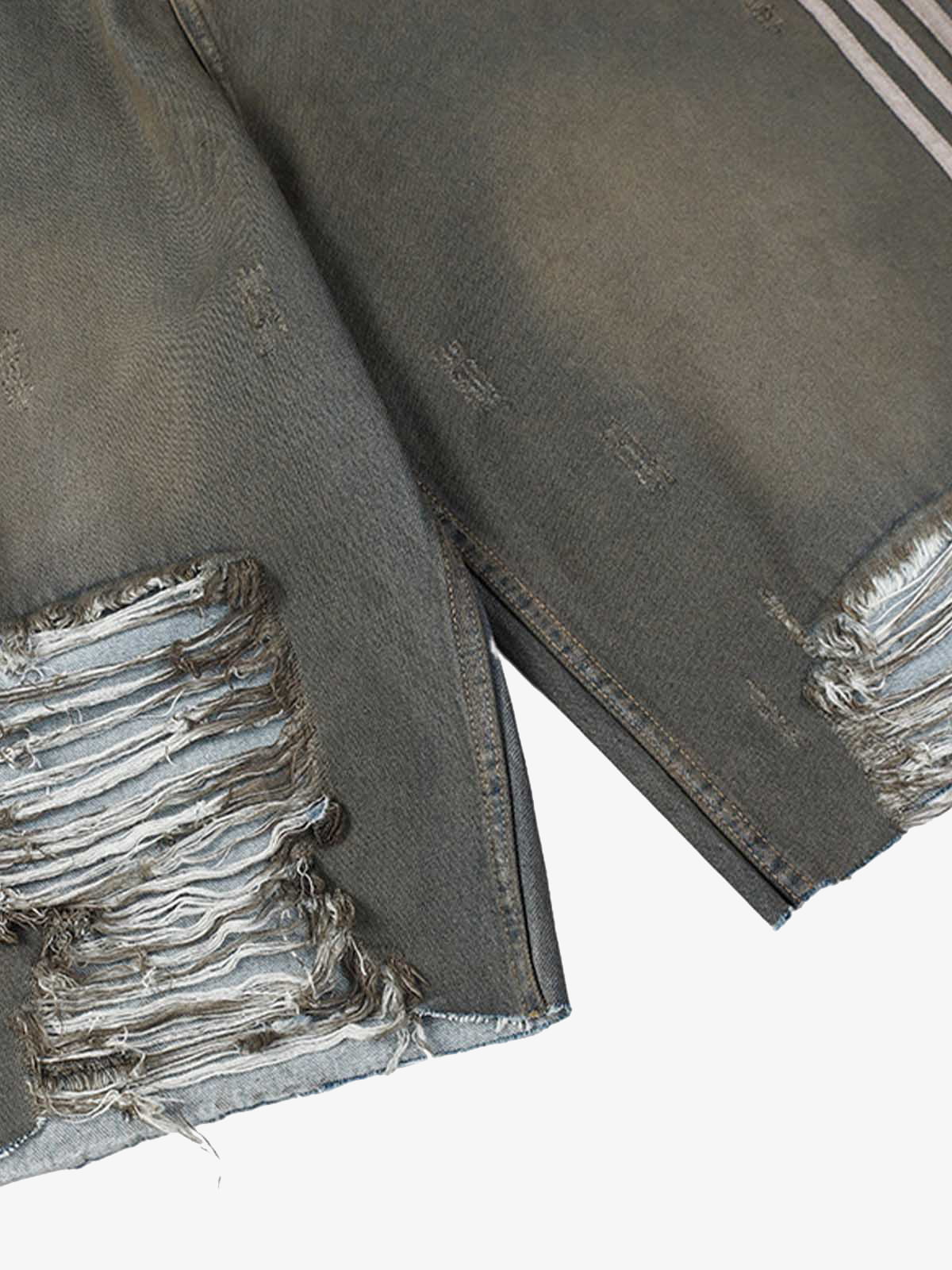 Ripped Dirty Dyed Stripped Jorts - Image 9