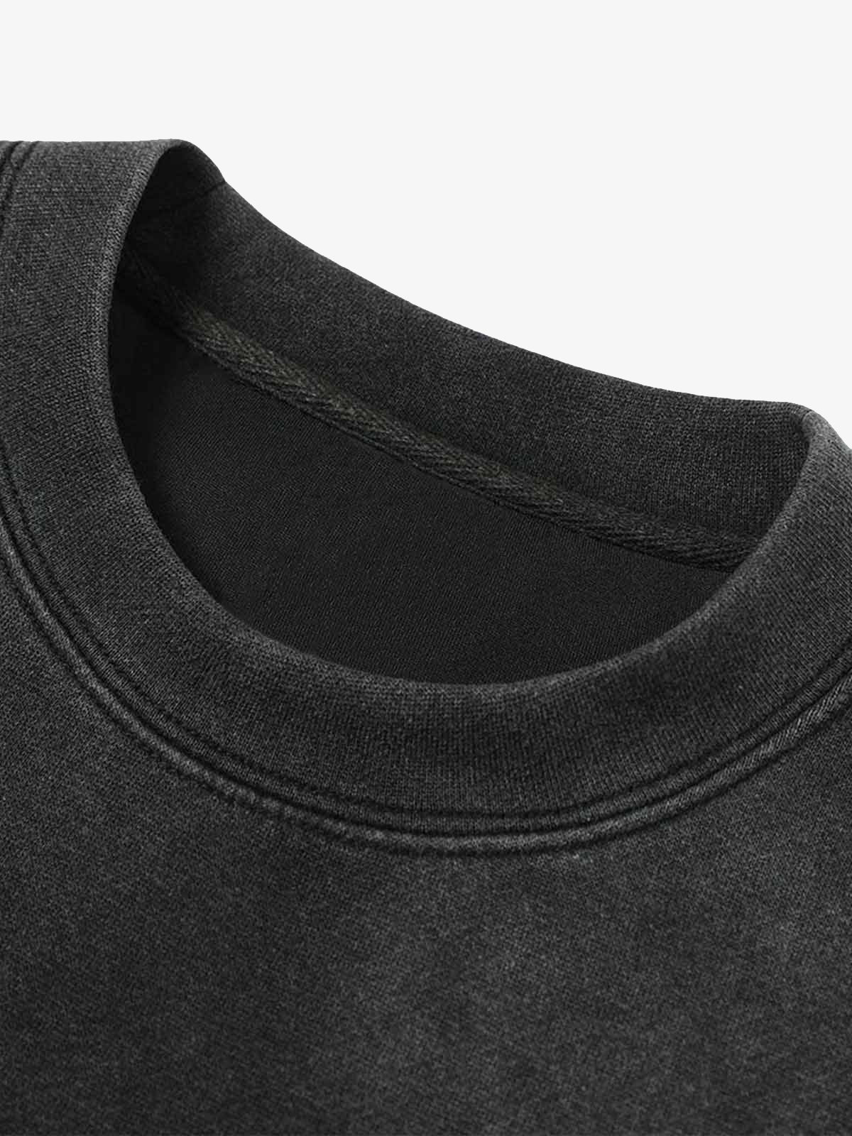 Washed Faux Two-Piece Racing Long Sleeve T-shirt - Image 4